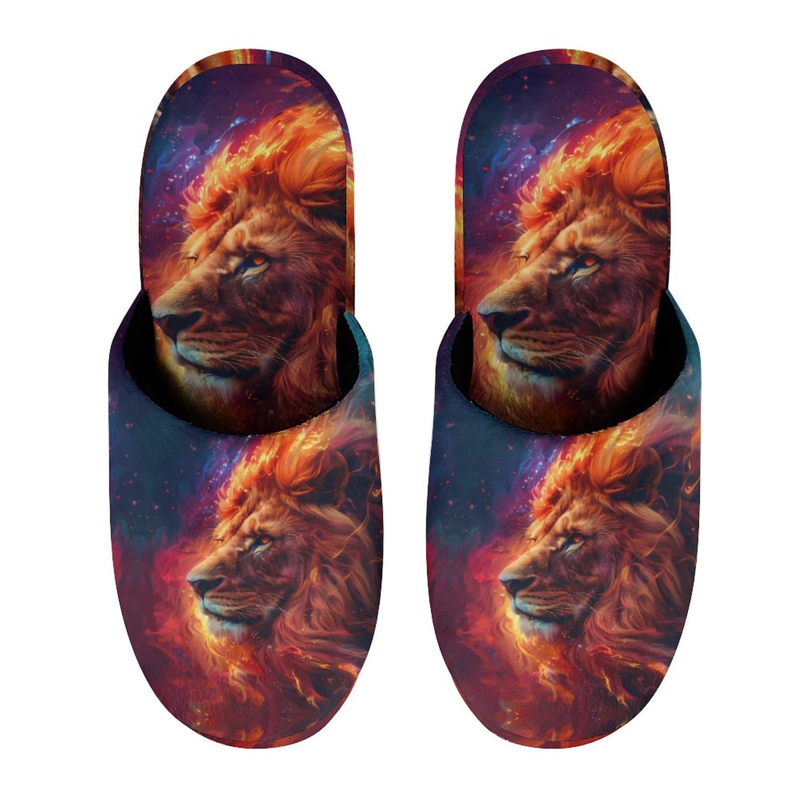 Fire Lion Men's Cotton Slippers - Soft & Warm House Shoes for Indoor/Outdoor Use - Perfect for Bedroom, Lounge & Backyard Comfort