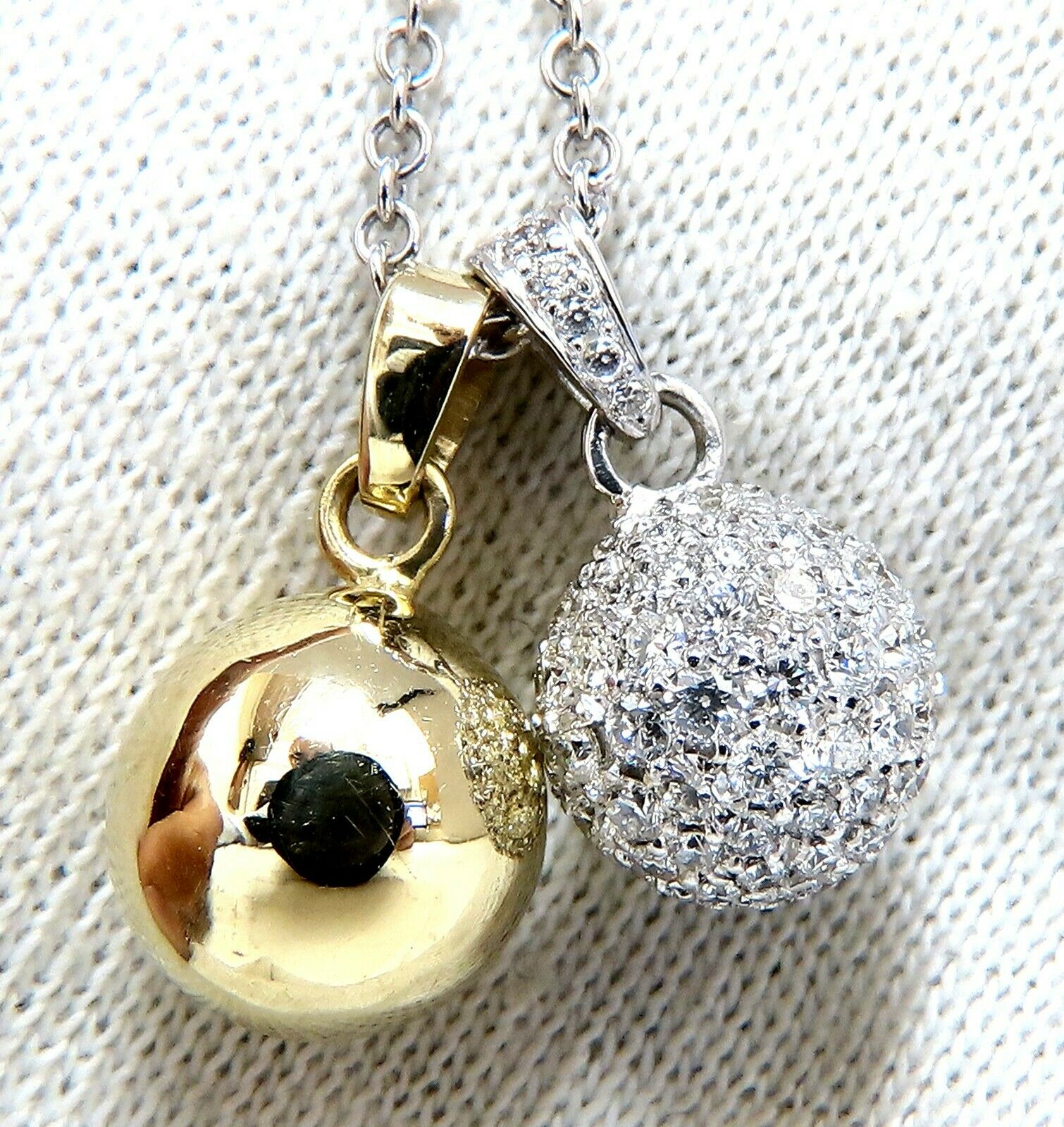 2.50ct Natural Diamond Cluster Ball Double Dangle Necklace in 14K Gold - Elegant Jewelry for Weddings, Anniversaries & Special Occasions