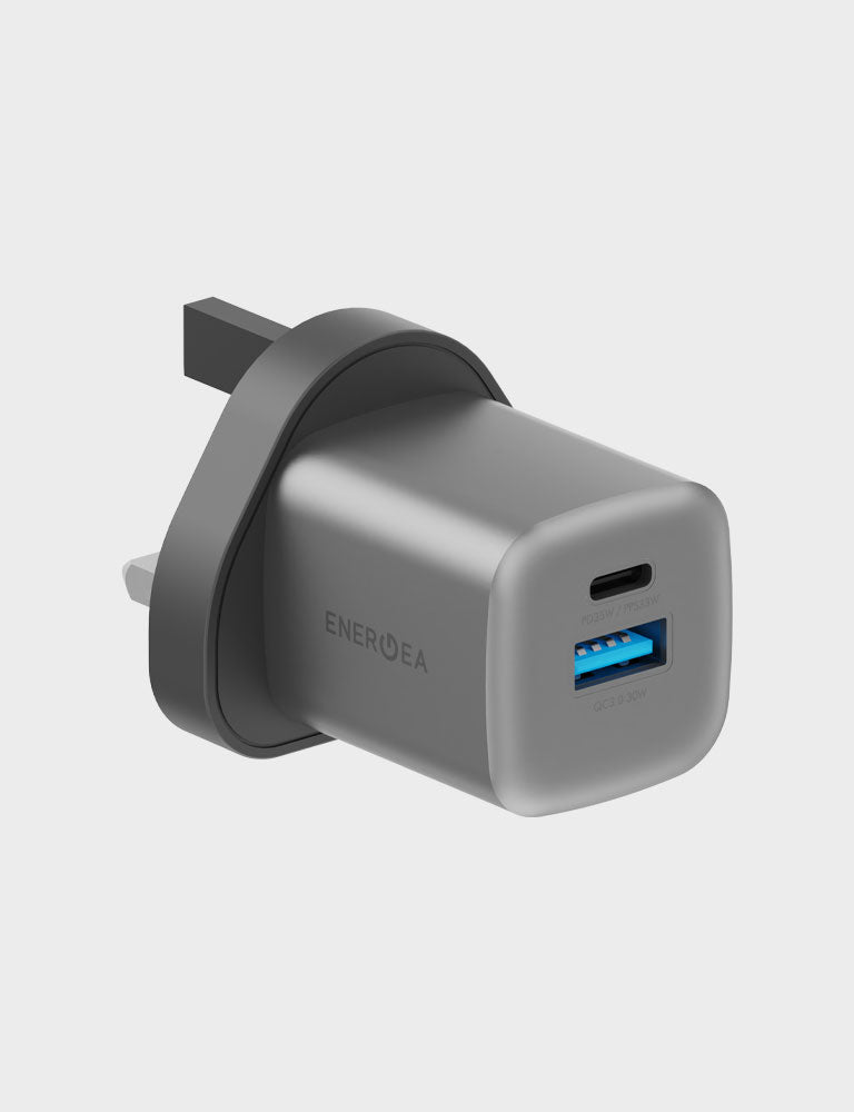 AmpCharge GaN35 UK Fast Charger - 35W USB-C Wall Charger with GaN Technology for iPhone, Samsung, MacBook - Perfect for Travel, Home & Office Use