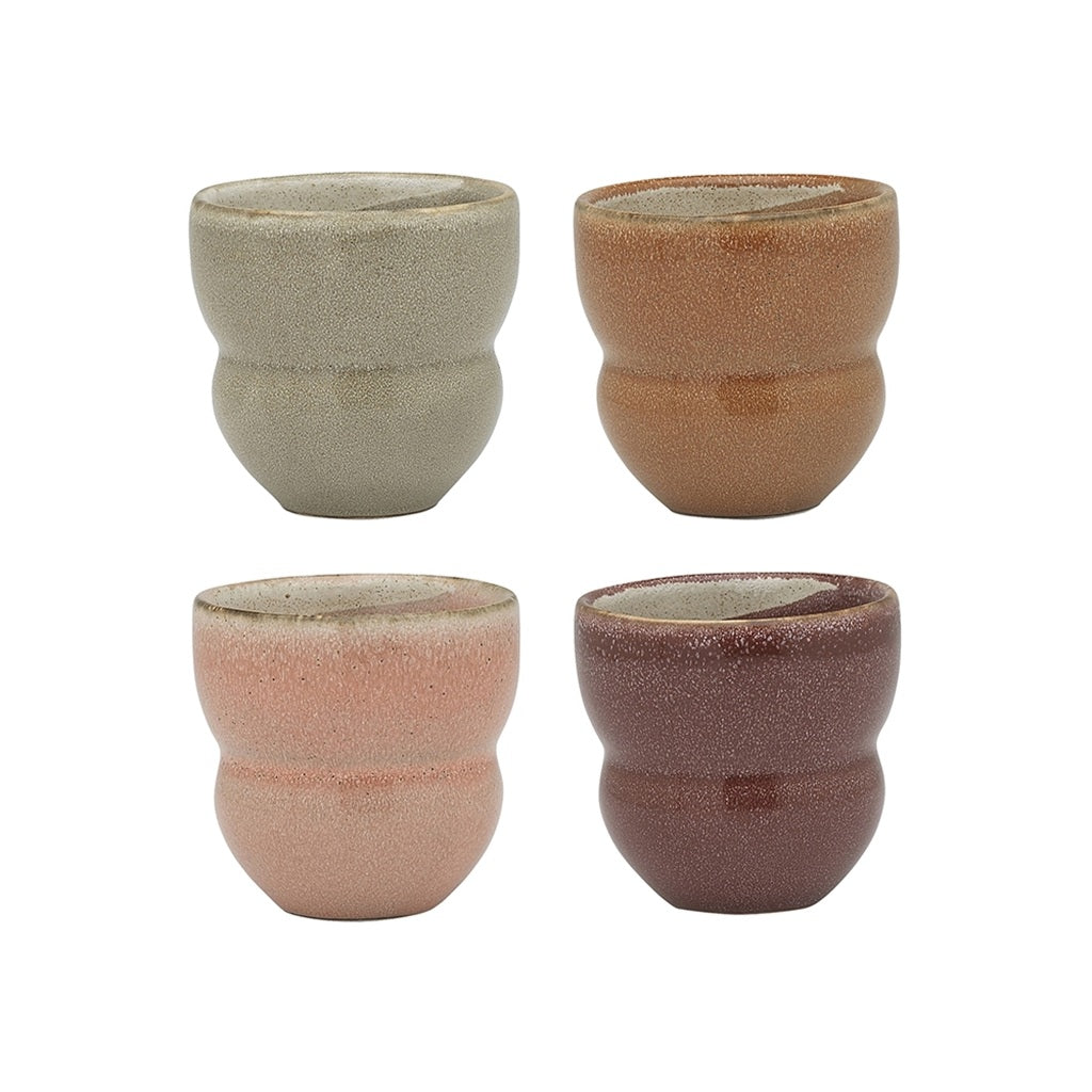 Eco-Friendly Galet Berry Espresso Cups Set of 4 - 90ML Ceramic Coffee Cups for Home, Office & Cafe Use