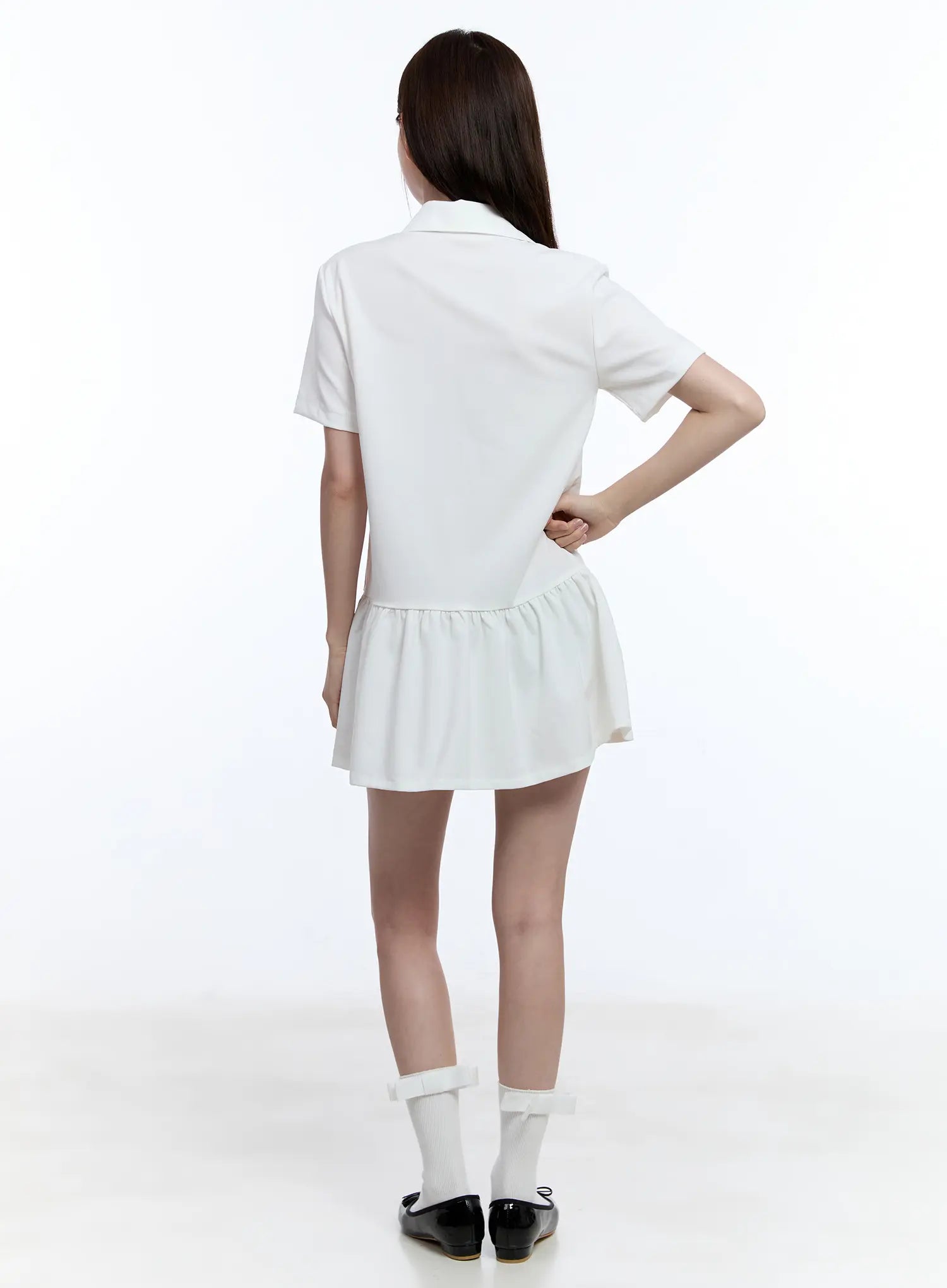 Elegant Collared Frill Mini Dress CU513 - Vintage-Inspired Party & Cocktail Outfit for Women