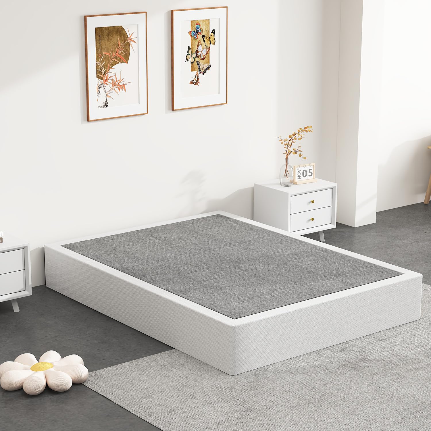 9 Inch Queen Box Spring - Sturdy Metal Frame Mattress Foundation for Queen Bed | Quiet & Easy Assembly | Perfect for Bedroom, Guest Room & Dormitory