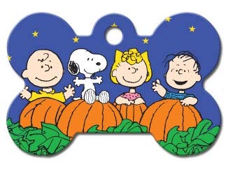 Personalized Peanuts Gang Bone-Shaped Pet ID Tags - Custom Engraved Dog & Cat Name Tags for Collars - Perfect for Snoopy Lovers & Pet Safety Accessories