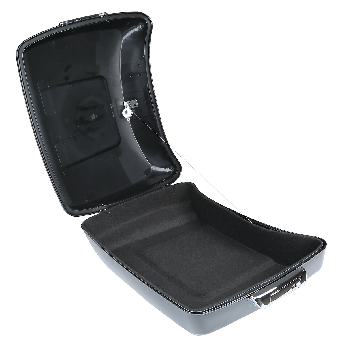 XMT-MOTO Vivid Black Chopped Tour Pack Luggage Kit with Backrest Pad & Fitted Lining for Harley Davidson Touring (2014+) - Road King, Road Glide, Street Glide & CVO Models | Waterproof Motorcycle Storage for Long Rides & Road Trips