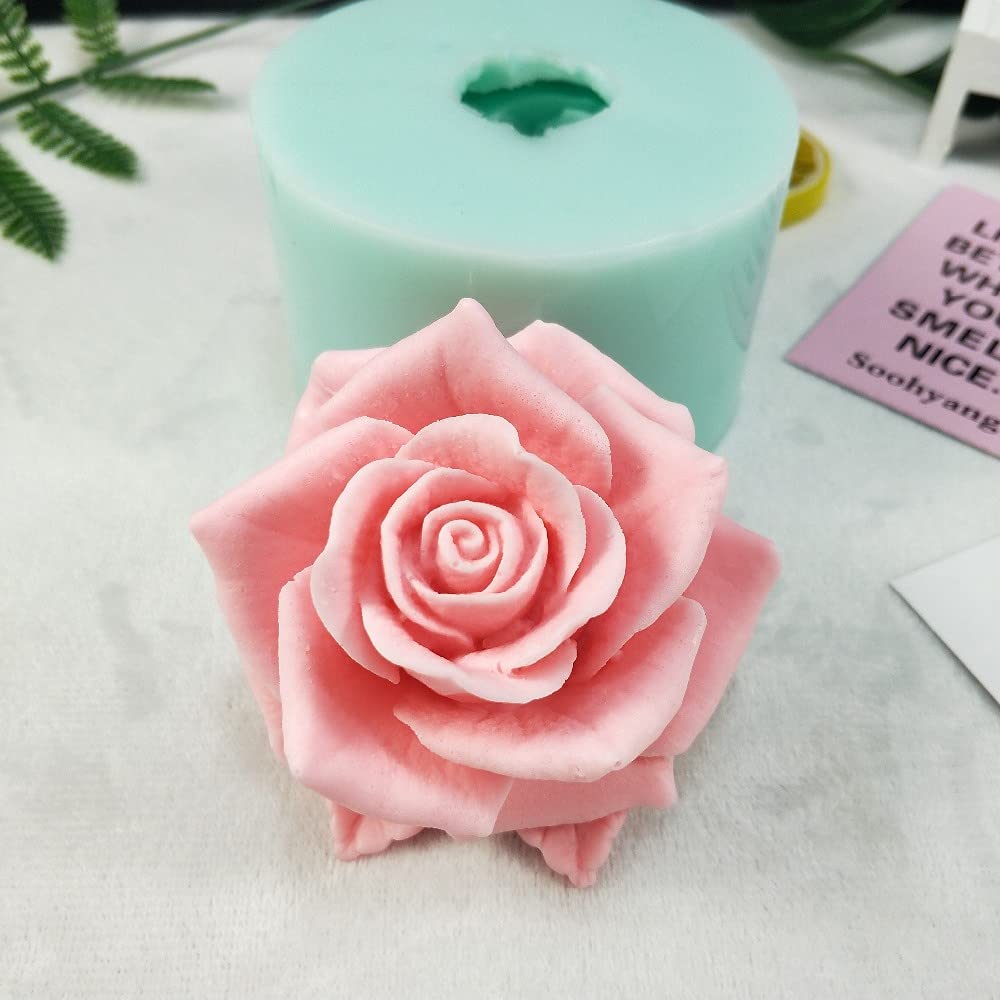 GreatMold 3D Blossom Rose Silicone Mold for Soap, Candle & Epoxy Resin Crafts - Beautiful Flower Wax Melt & Cake Decoration DIY Art Supplies - Perfect for Wedding Favors, Bath Bombs & Home Decor Gifts