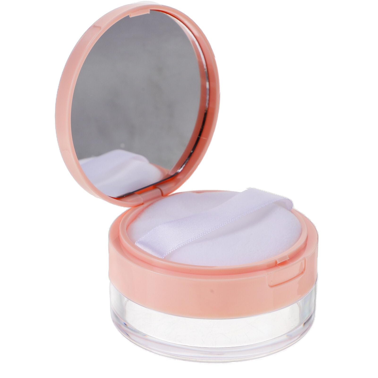 Refillable Empty Loose Powder Container with Puff - Plastic Cosmetic Compact Case with Sifter for Face Powder (Pink) | Perfect for Travel, Makeup Touch-Ups & Professional Makeup Artists