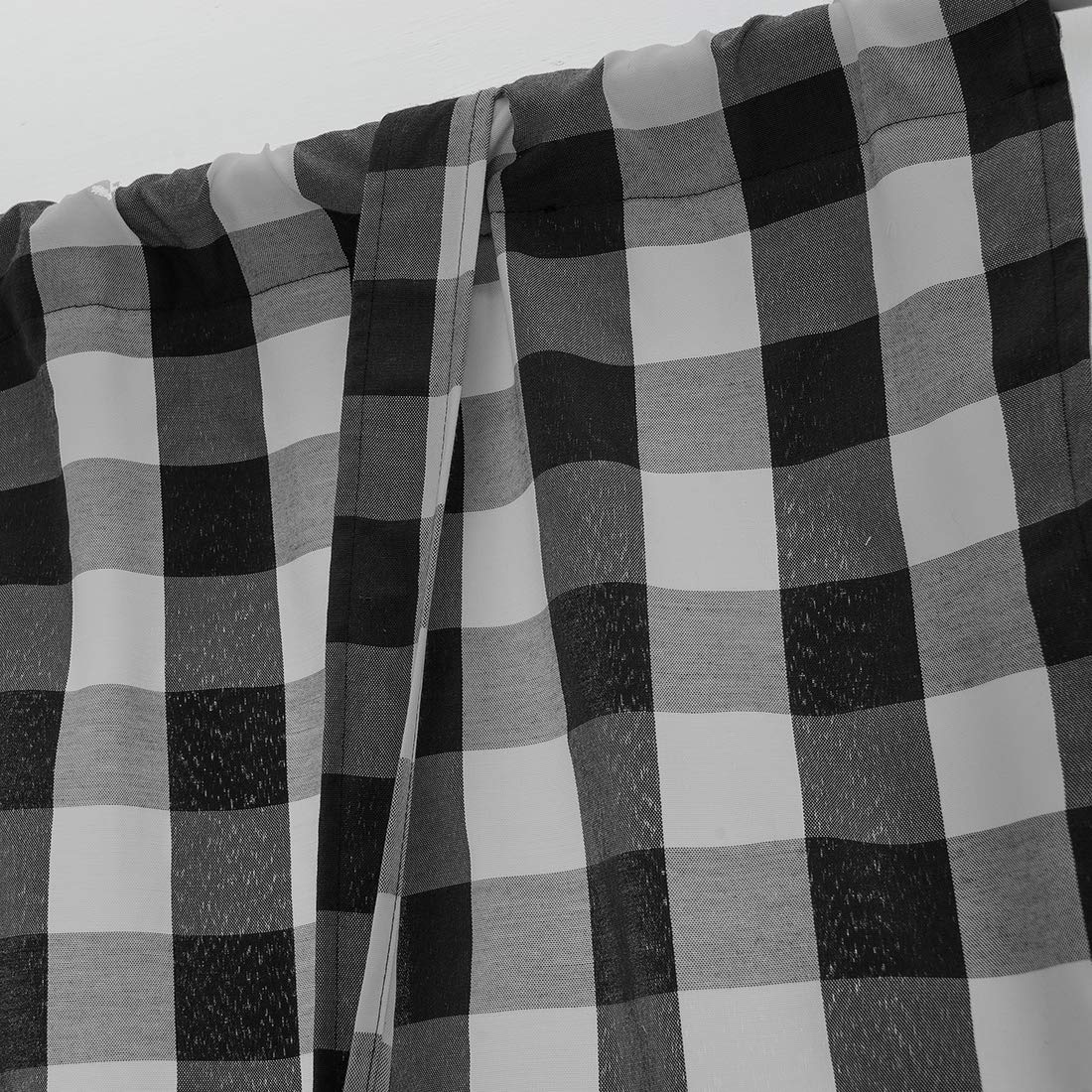**Black and White Plaid Balloon Window Curtains - 24