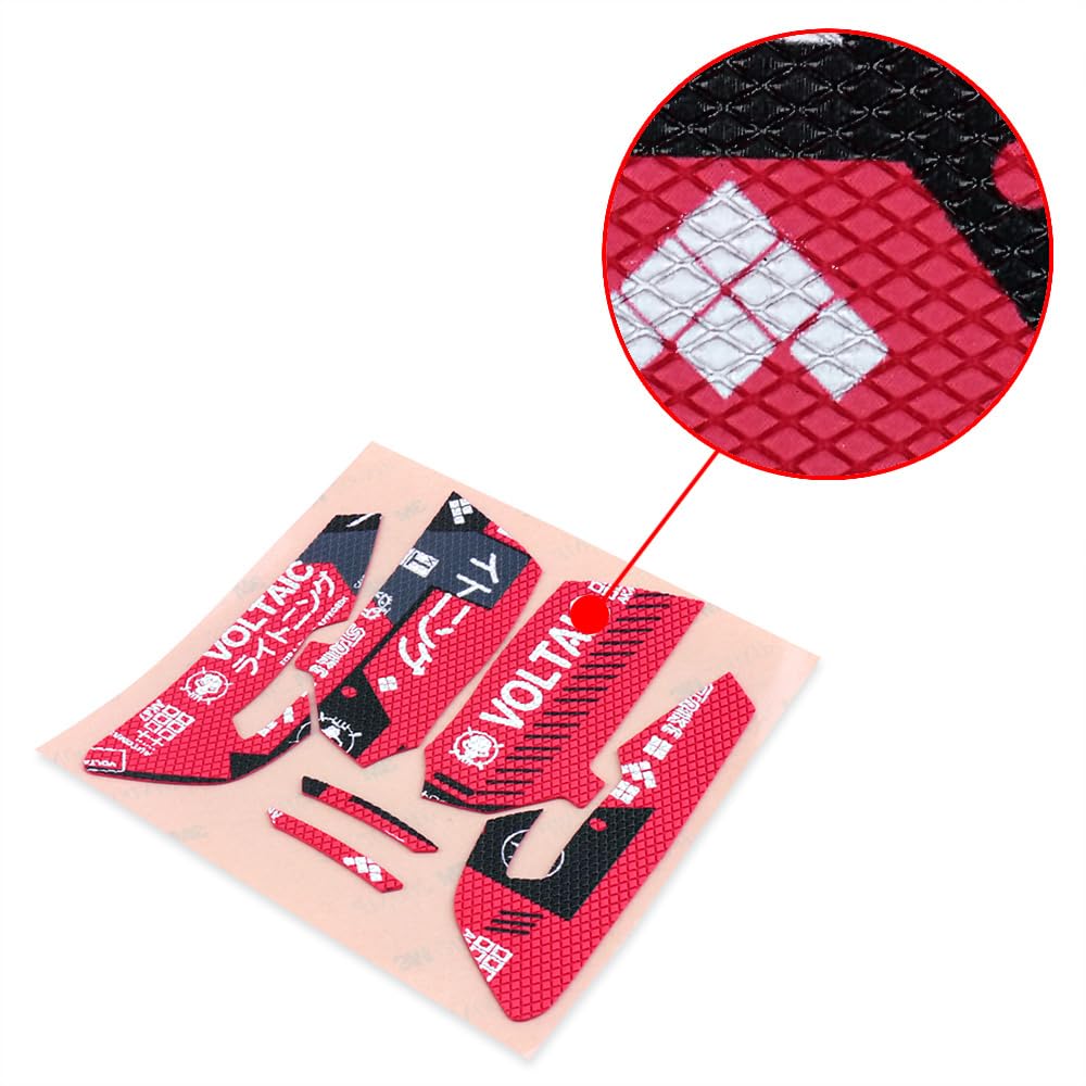 Premium Grip Tape for Razer Viper & Viper Ultimate - Anti-Slip Texture with Cool Patterns (Red) | Enhance Gaming Performance & Comfort for FPS, MOBA & Esports