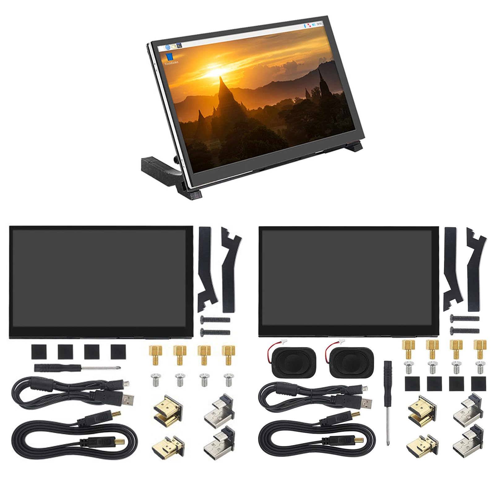 7 Inch IPS LCD Monitor for Raspberry Pi 4B/3B - 1024x600 HD Resolution, HDMI Compatible Portable Display for DIY Projects, Gaming & Programming