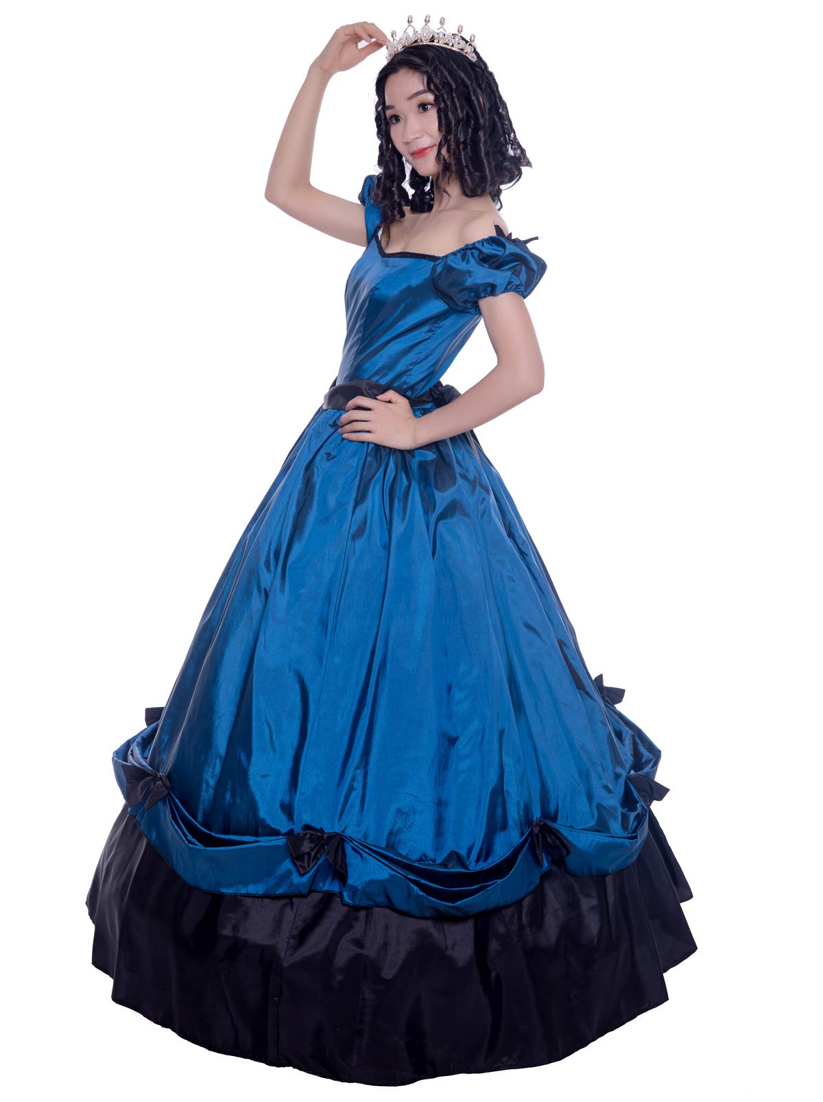Elegant Victorian Ball Gown for Women - Long Sleeve Rococo Masquerade Party Dress | Perfect for Renaissance Fairs, Costume Parties & Historical Reenactments
