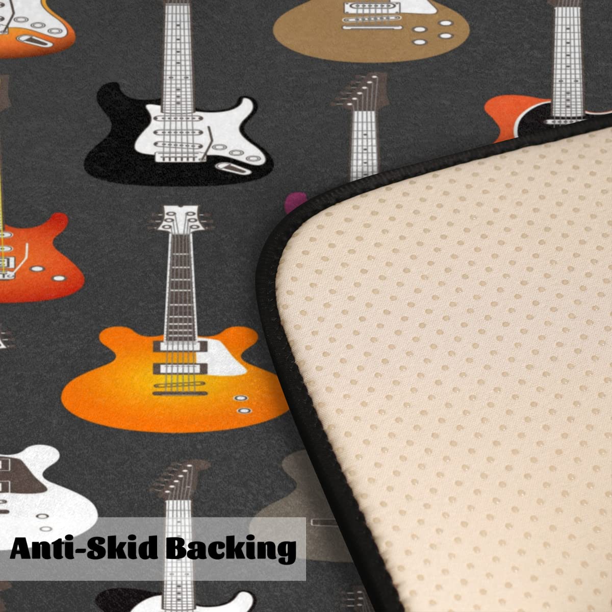Pardick Non-Slip Music Theme Kitchen Rugs - Washable Absorbent Anti-Fatigue Memory Foam Mat for Kitchen, Bathroom & Entryway (39x20 Inches) - Perfect for Musicians, Home Chefs & High-Traffic Areas