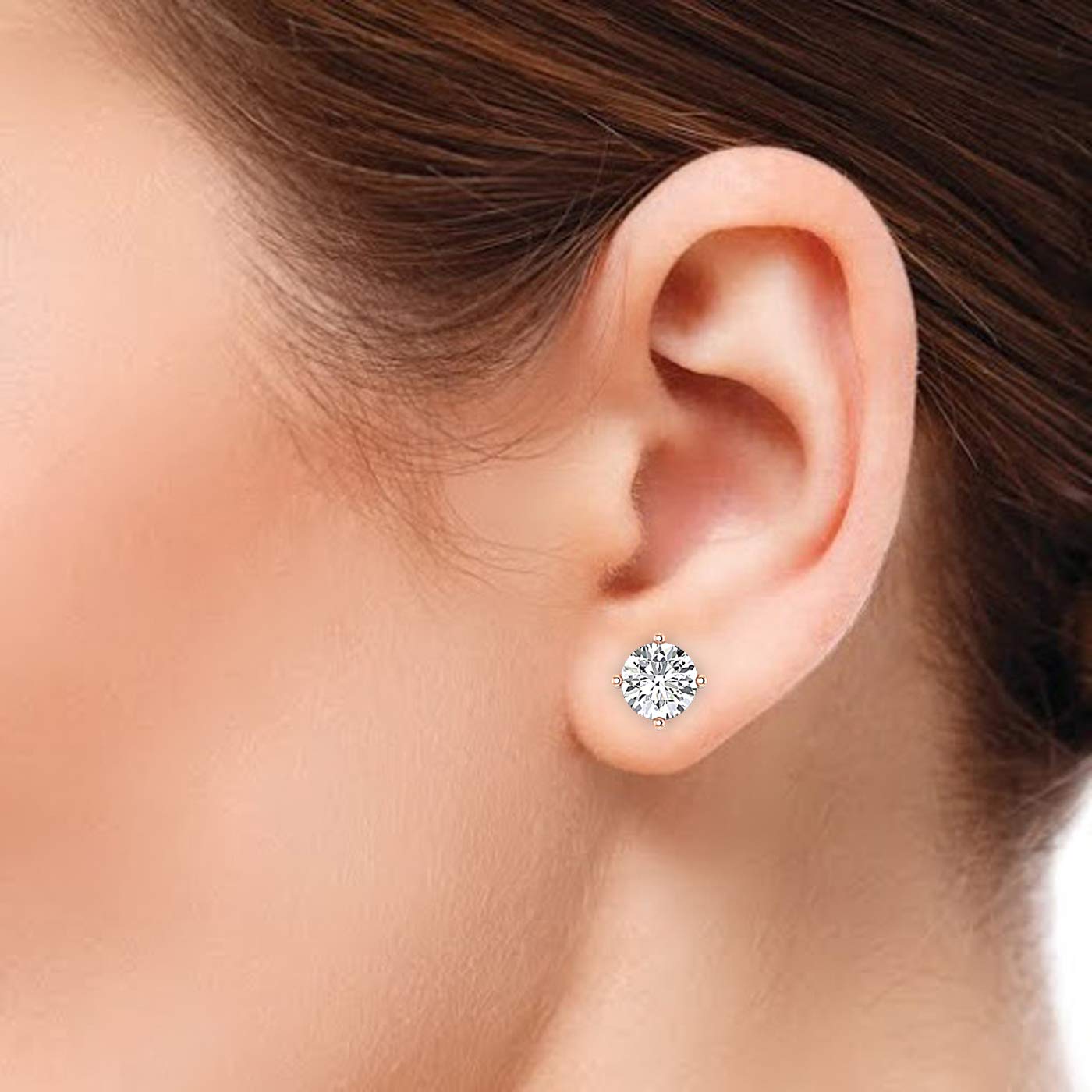 0.30 to 4 Carat Lab Created Diamond Stud Earrings - Round Brilliant Cut, SI-FG Clarity | 100% Pure Diamond Jewelry for Women | Perfect Gift for Anniversary, Wedding & Special Occasions