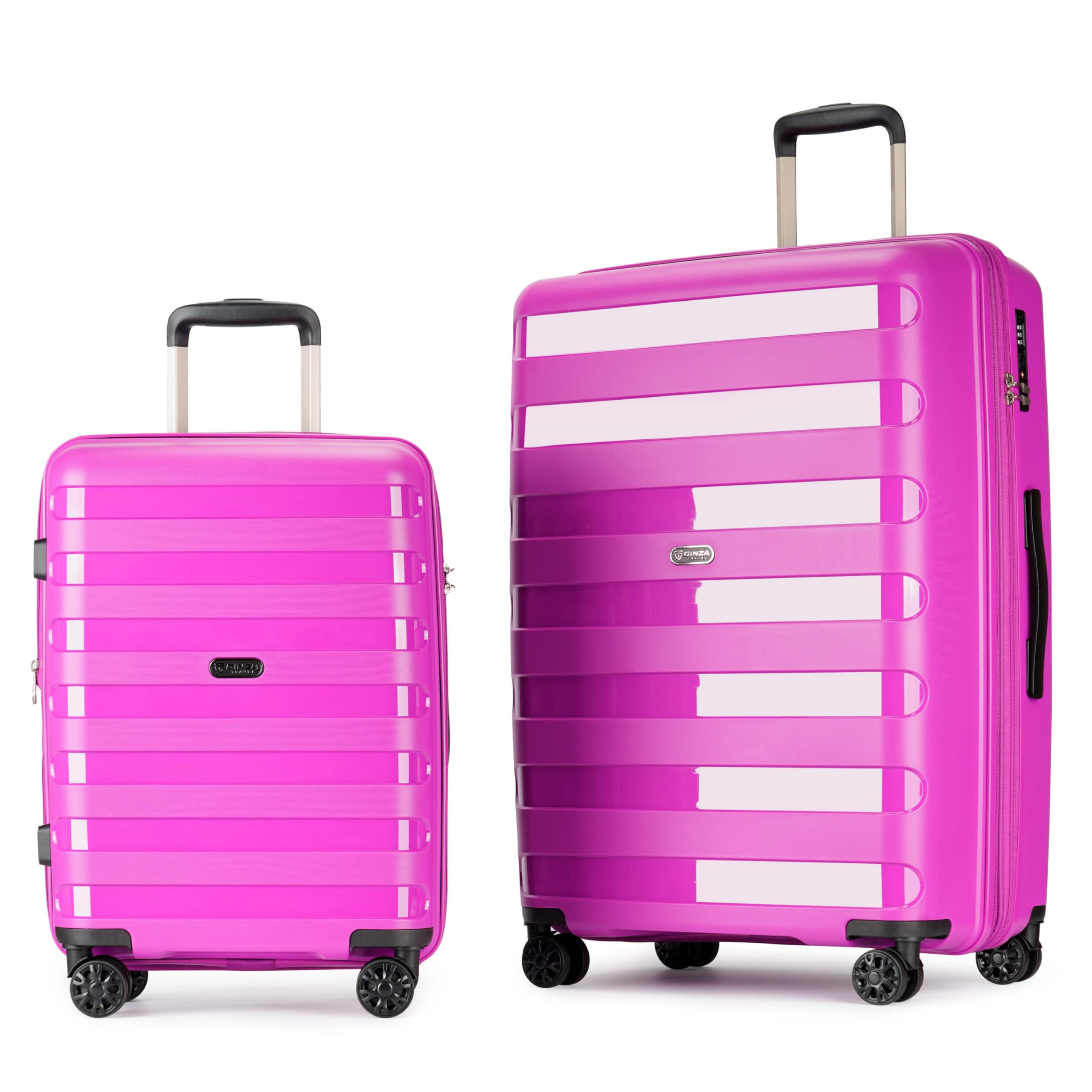 Expandable 2-Piece PP Luggage Set with Spinner Wheels & TSA Lock - 20