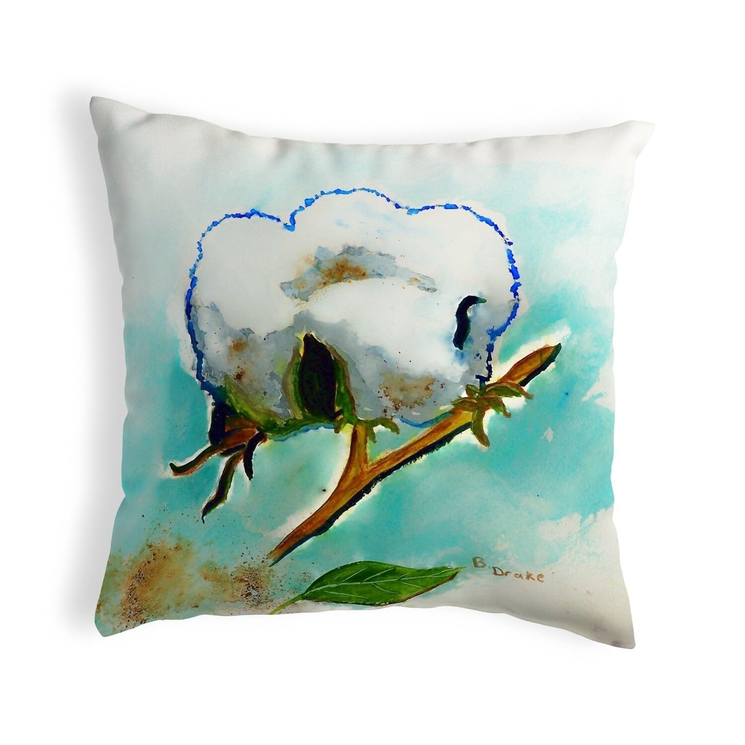 Betsy Drake KS998 Decorative Throw Pillow 12x12 Inches - Soft Multi-Color Cushion for Sofa, Bed, Living Room & Home Decor