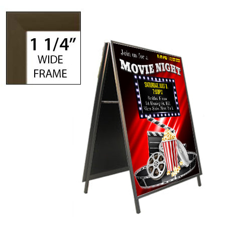 22x34 Aluminum Snap Frame Sign Holder - Fast Change A-Frame Floor Stand for Retail, Events & Outdoor Advertising