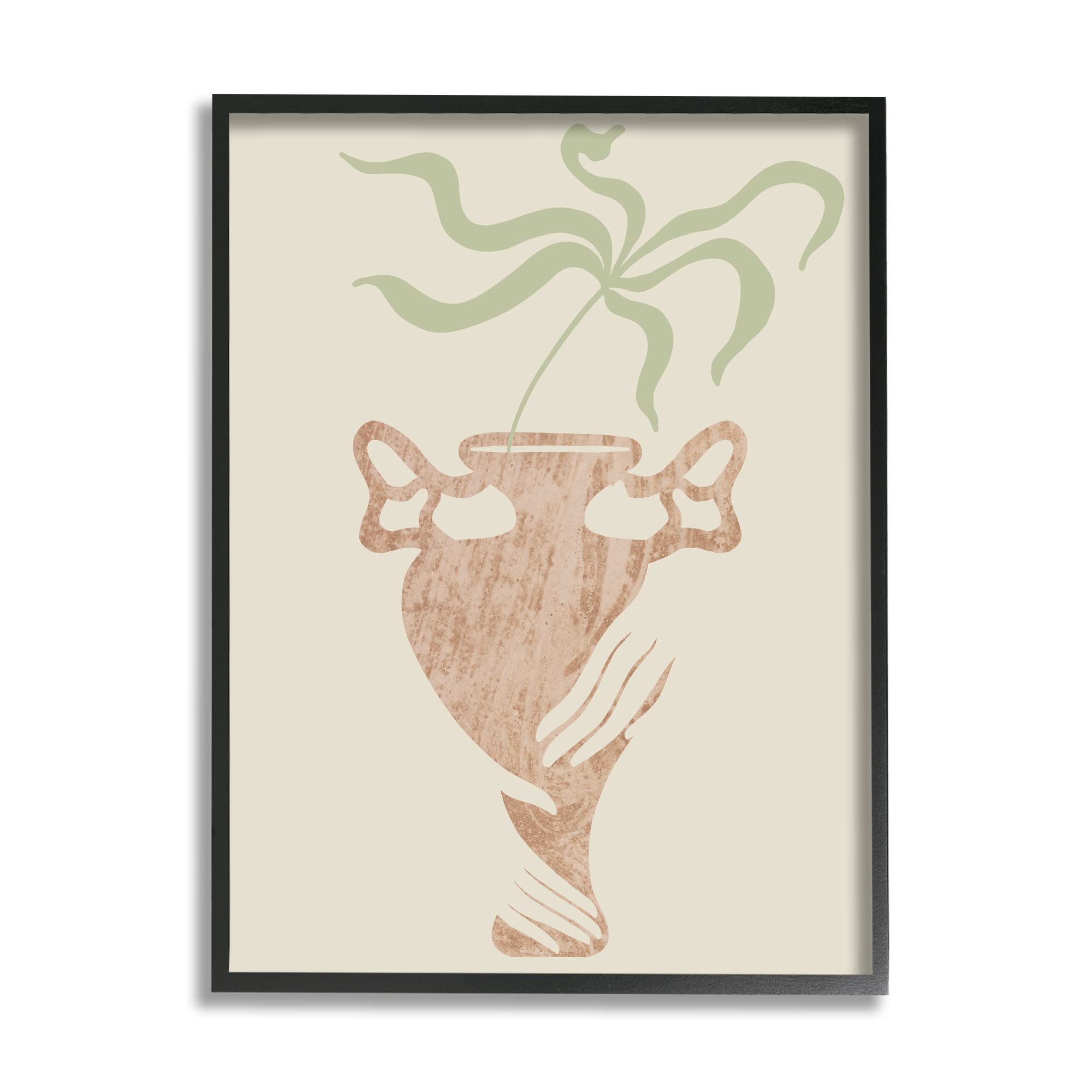 Stupell Industries Hands Holding Brown Vase with Botanical Plants Design by Lil' Rue - Perfect for Home Decor, Living Room, Bedroom & Office Wall Art