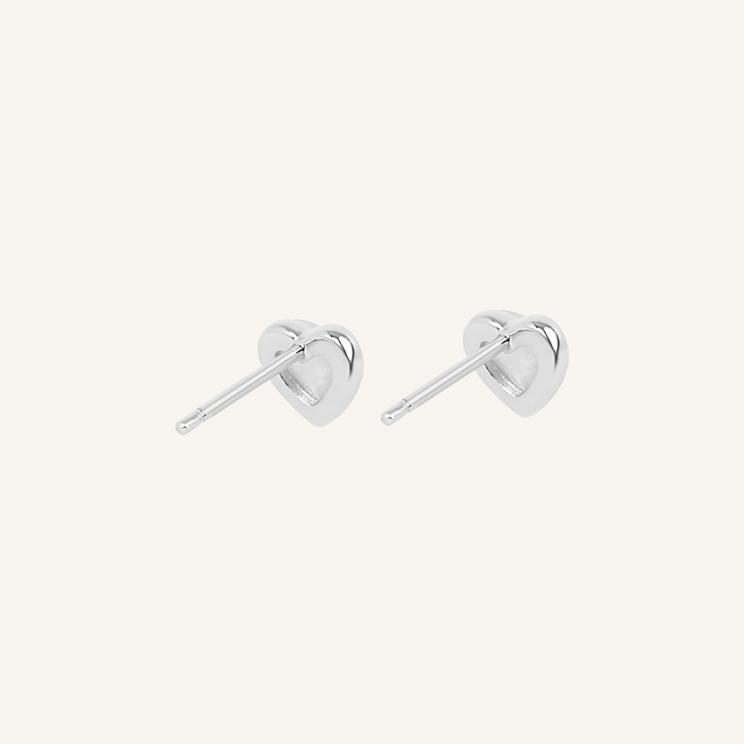 Devote Heart Stud Earrings - Dainty Gold Plated Heart Studs for Women - Perfect for Valentine's Day Gifts, Anniversary Presents & Everyday Wear
