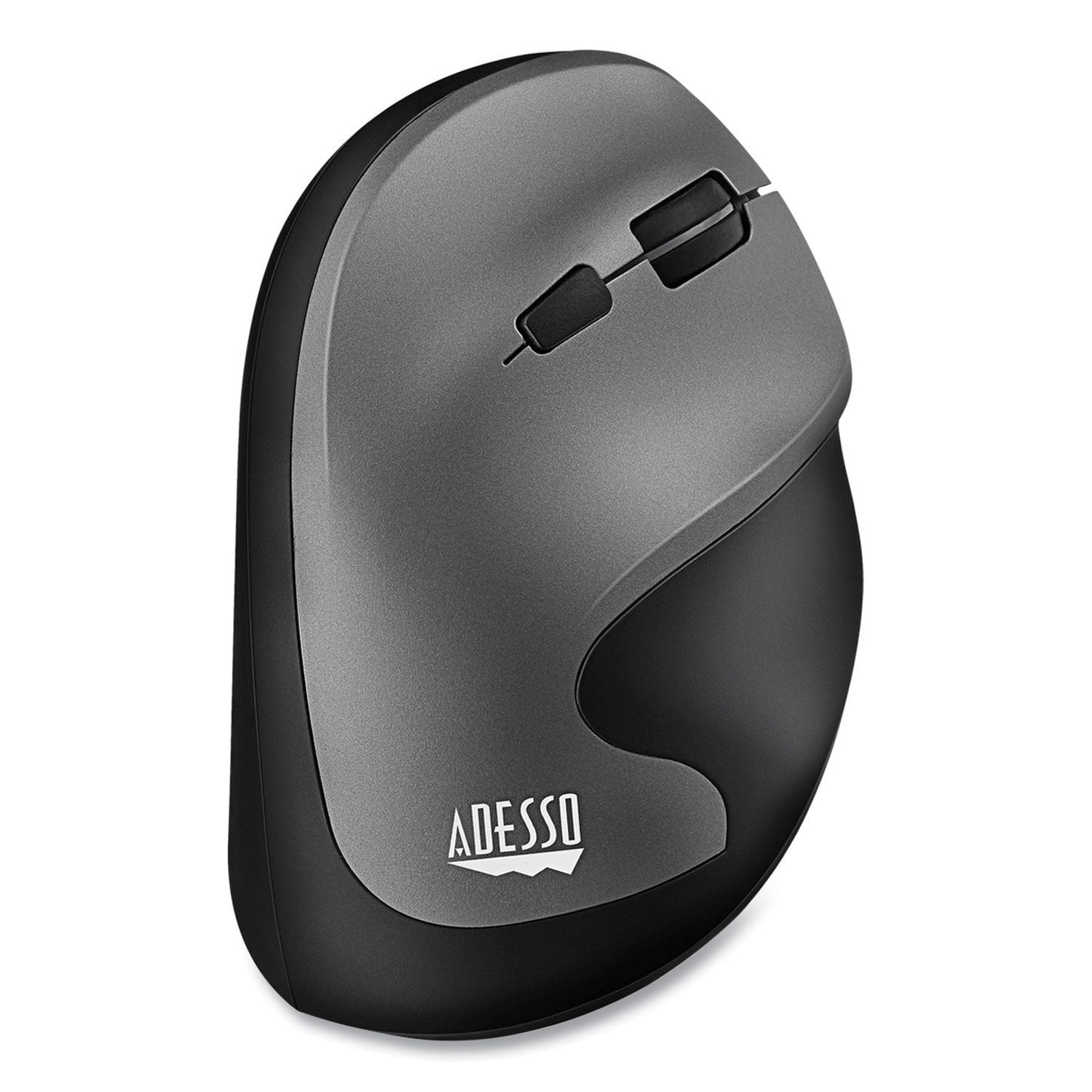Adesso Imouse A20 Antimicrobial Vertical Wireless Mouse - Ergonomic Right-Handed Design, 2.4GHz with 33ft Range, Black/Granite - Perfect for Office Work, Gaming & Computer Use