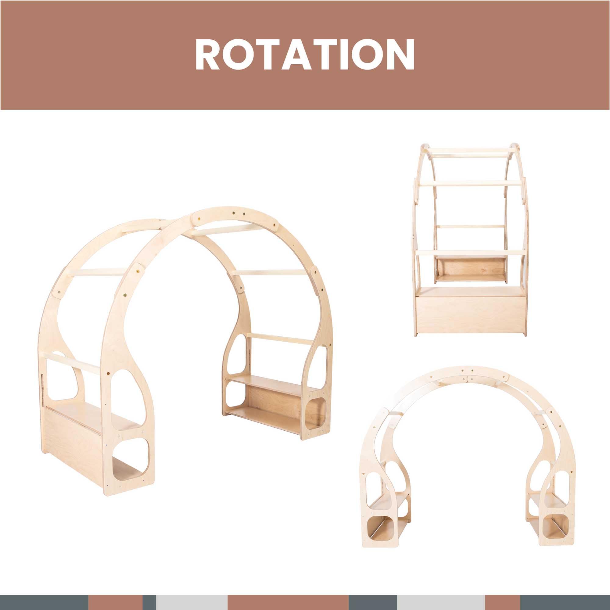 Montessori Playstand for Kids & Toddlers - Wooden Toy Shelf, Book Storage Organizer - Perfect for Playrooms, Classrooms & Montessori Learning Spaces