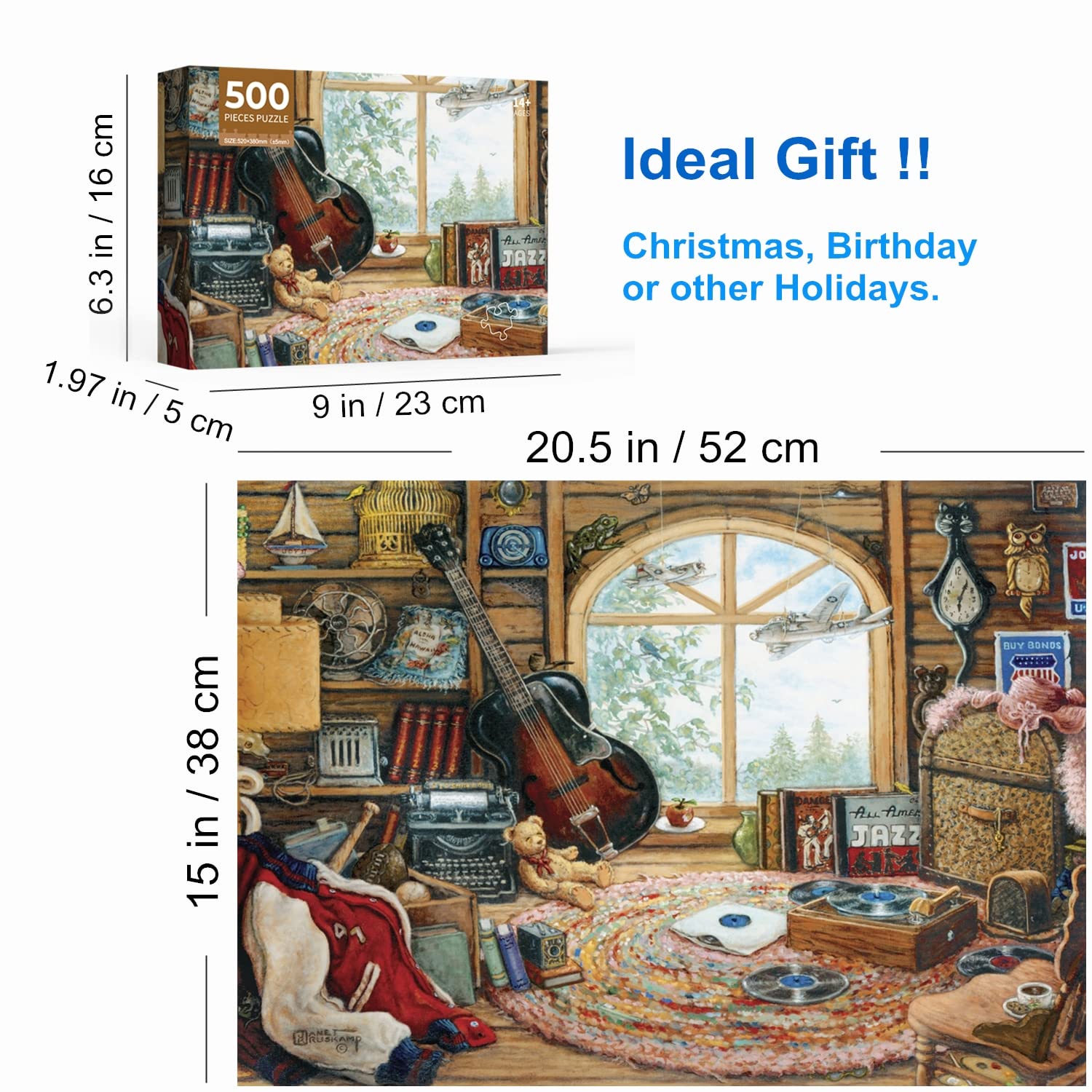 500-Piece Jigsaw Puzzles for Adults & Kids - Large 20.5