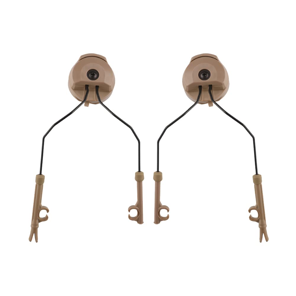 Sgnsvj Helmet Fast Rail Mounts - Universal Headset Rail Adapter & Holder Set for Bike & Motorcycle Helmets - Durable Helmet Suspension Bracket Accessories (Khaki) - Perfect for Cycling, Motorcycling & Outdoor Sports