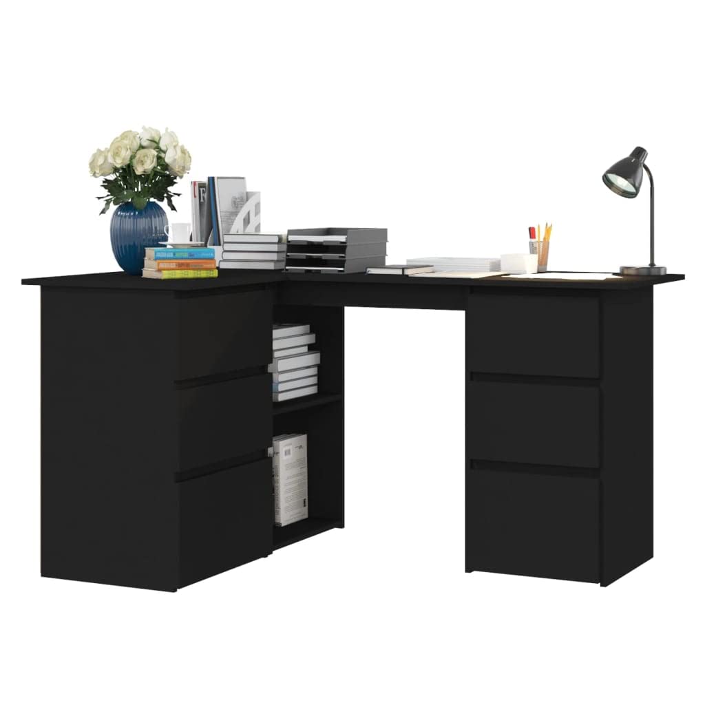 Industrial L-Shaped Corner Computer Desk 57.1