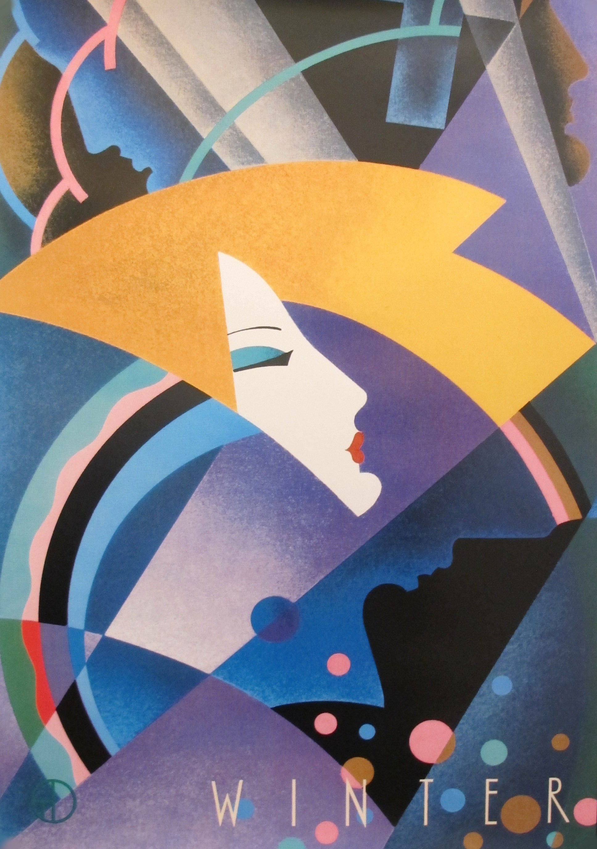 Vintage 1980s Original Canadian Graphic Design Winter Poster - Perfect for Home Decor, Office Wall Art & Retro Collectibles