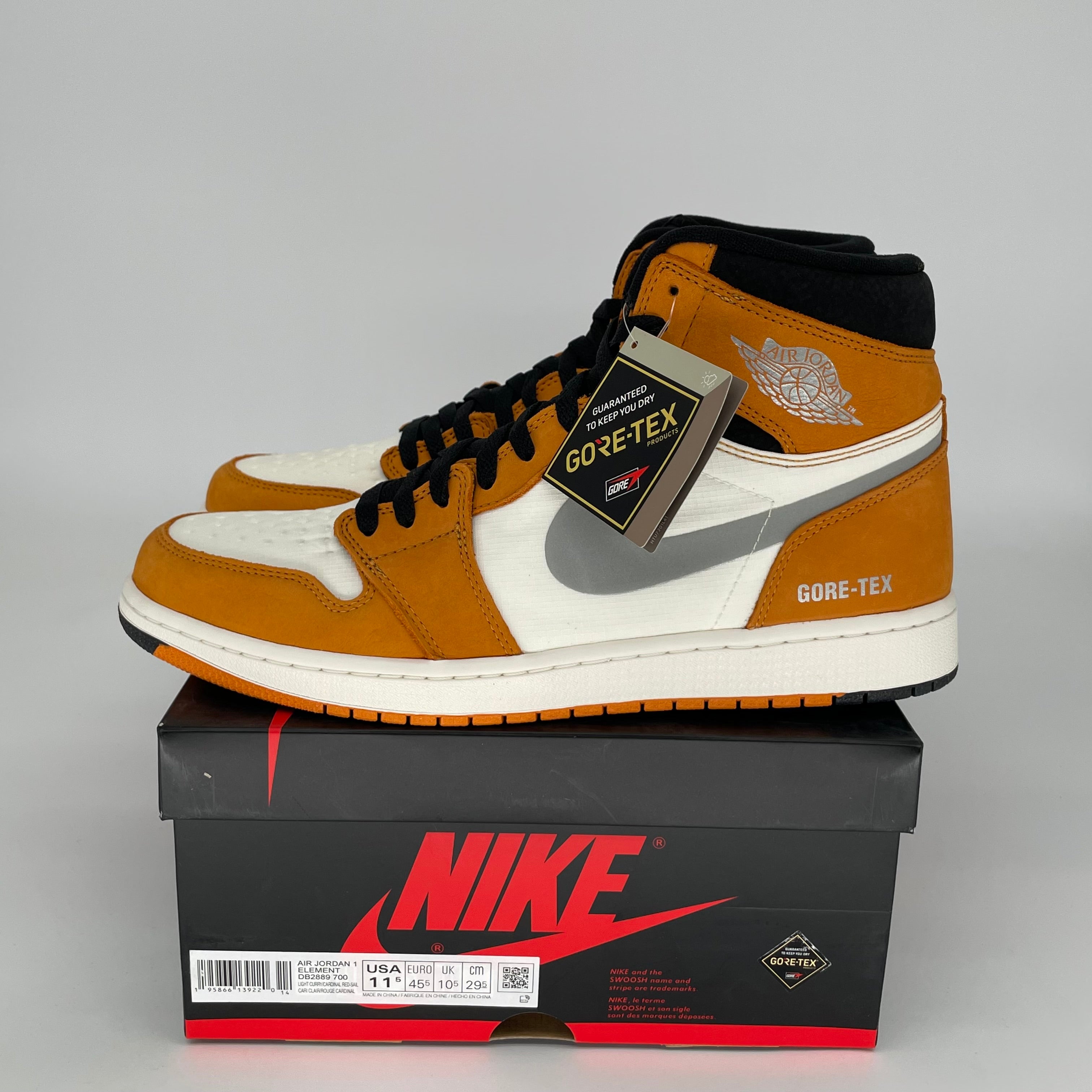 AIR JORDAN 1 GORE-TEX Light Curry Sneakers - Waterproof High-Top Basketball Shoes Size 11.5 (DB2889-700) - Perfect for Outdoor Sports & Urban Streetwear Fashion