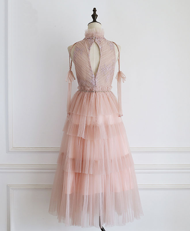 Elegant Pink Tulle Lace Prom Dress & Homecoming Gown - Perfect for Formal Dances, Graduation Parties & Special Occasions