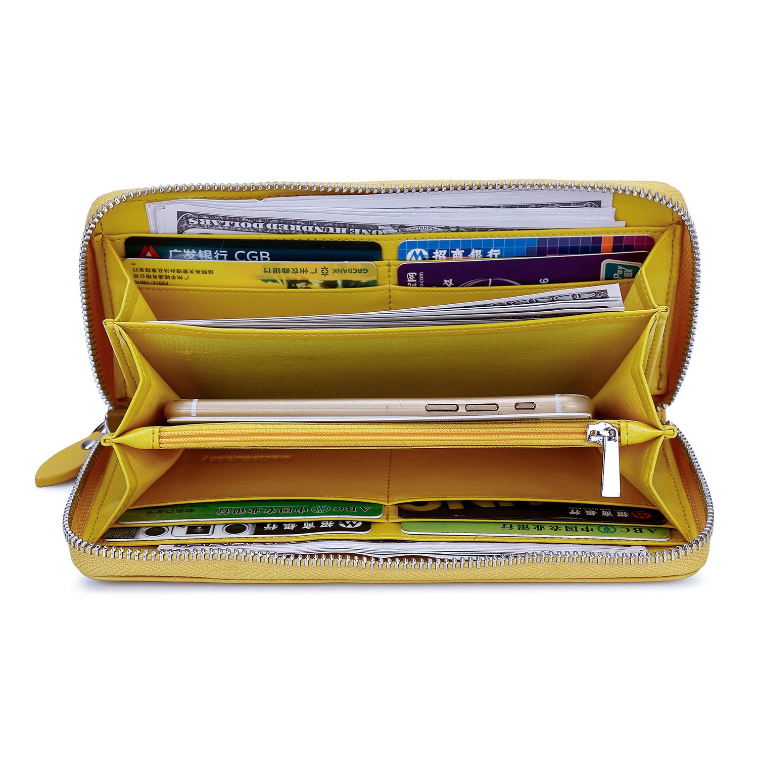 DORIS&JACKY RFID Leather Wallet for Women - Large Capacity Travel Wristlet Bag for Daily Use & Shopping