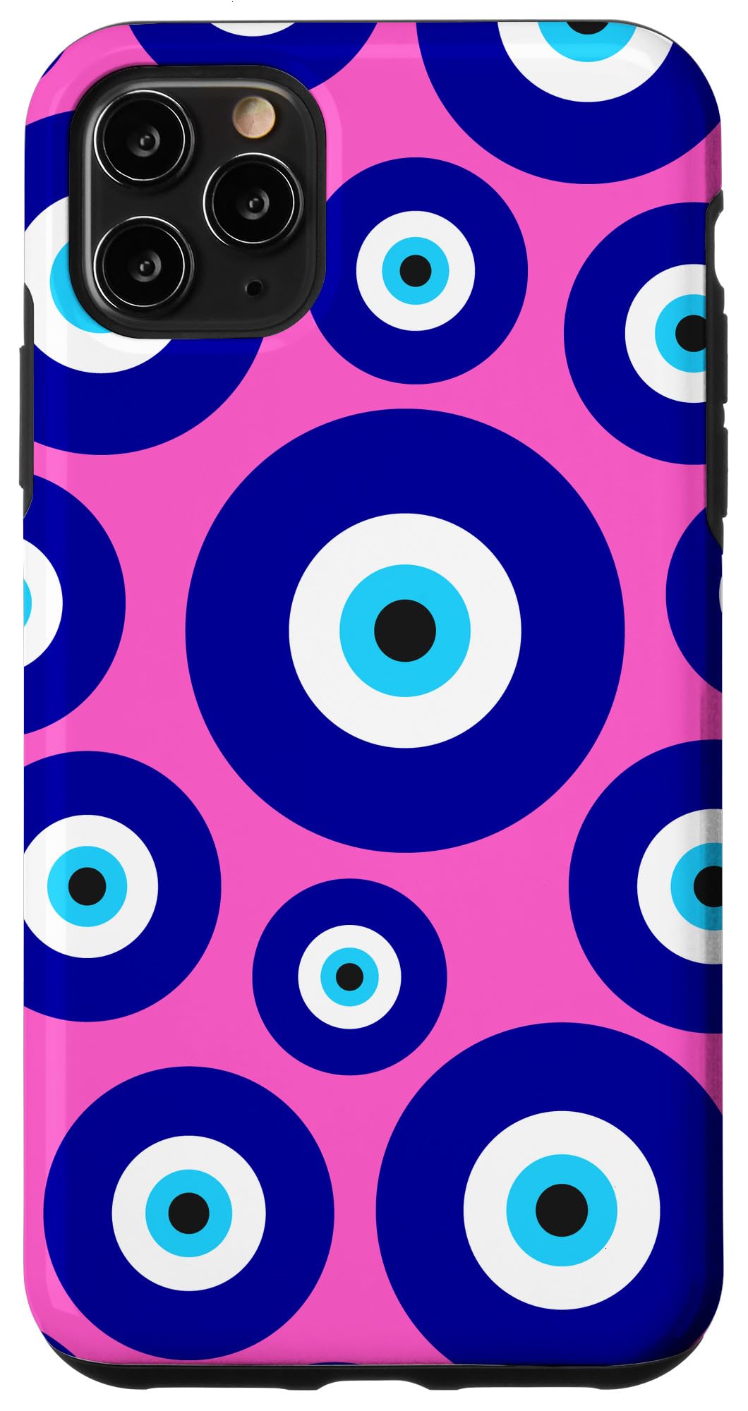 Premium iPhone 11 Pro Max Case - Evil Eye Protection in Blue & Pink | Shockproof Slim Cover for Daily Use, Travel & Outdoor Activities