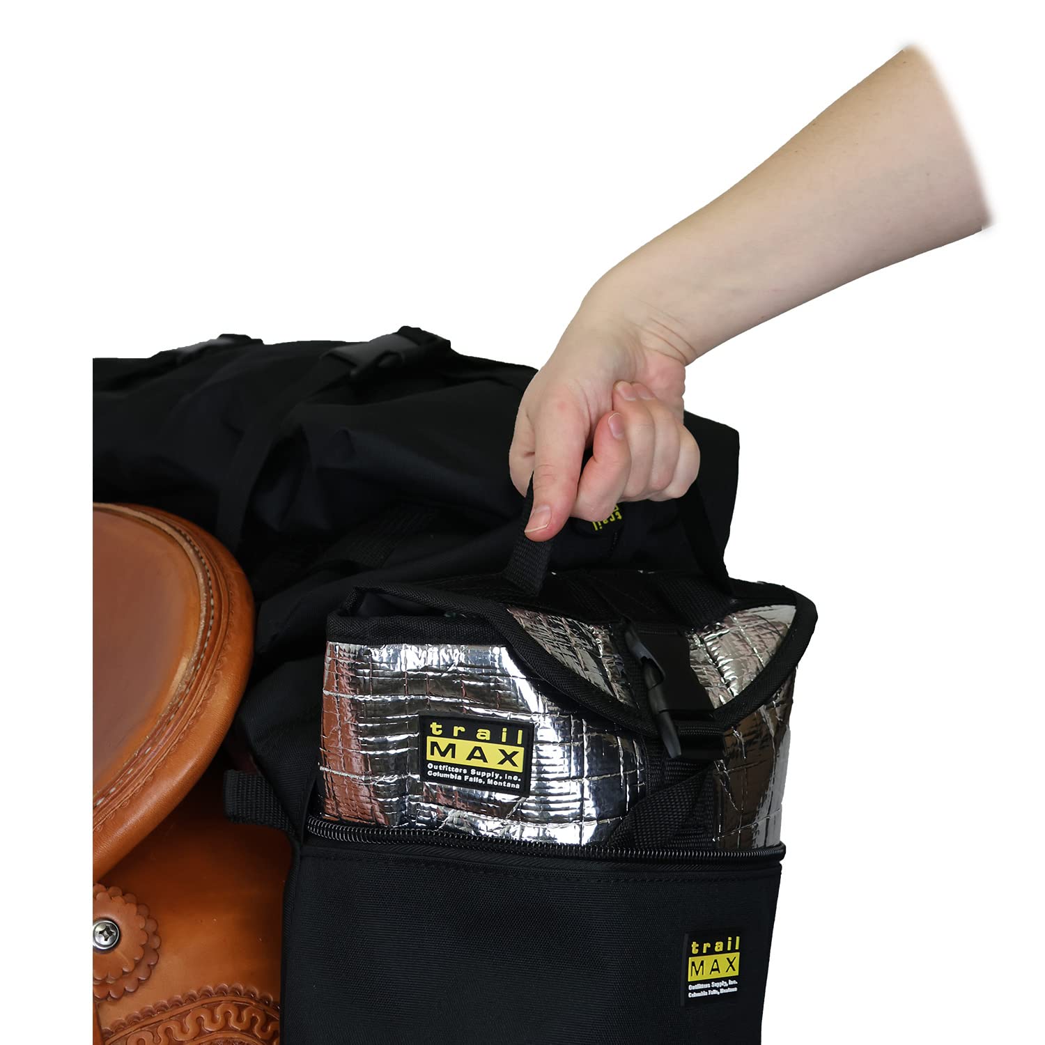 TrailMax Medium Insulated Horse Saddlebags for Western & Endurance Riding - Detachable Cantle Bag Included | Perfect for Trail Rides, Camping & Long-Distance Horseback Adventures