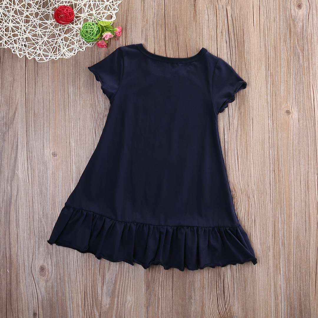 **Toddler Girl Summer Dress - Short Sleeve Floral Print Casual Princess Dress for Kids | Perfect for Playdates, Beach Outings & Birthday Parties**