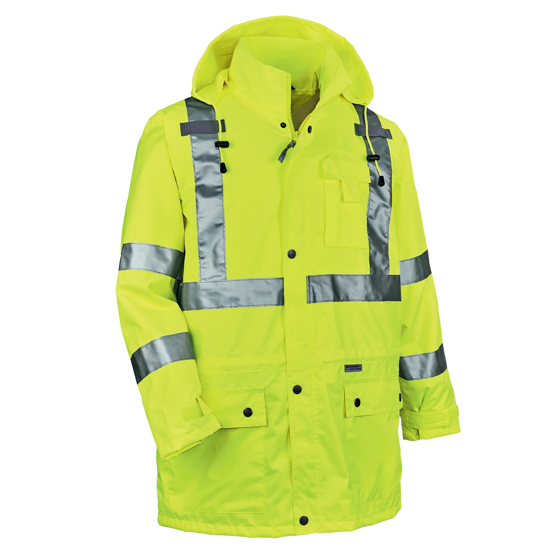 Ergodyne Standard Rain Jacket - Waterproof & Lightweight Outdoor Jacket for Hiking, Camping & Work - Men's & Women's Raincoat for All-Weather Protection