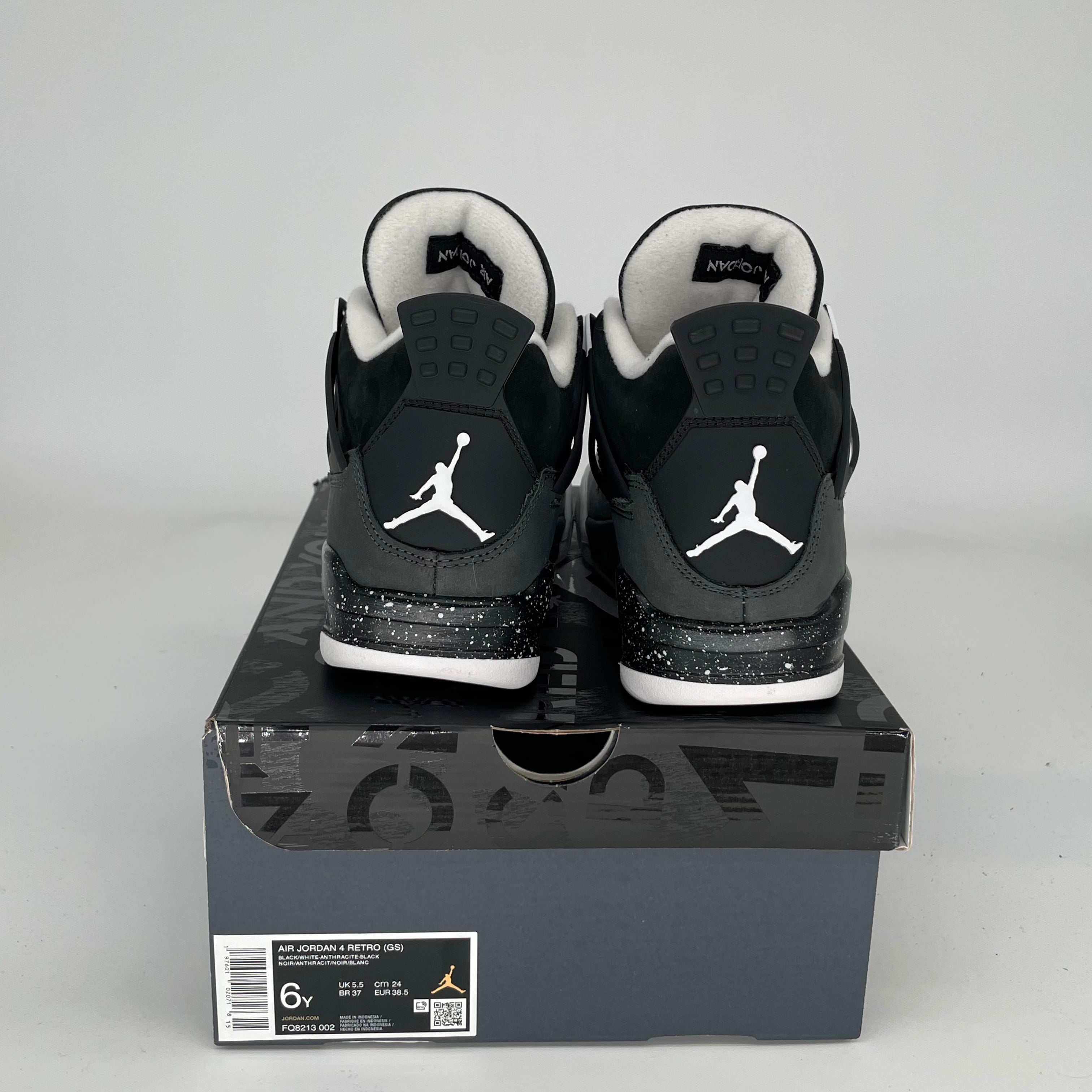 AIR JORDAN 4 FEAR Men's Basketball Shoes Size 6Y Black FQ8213-002 - Perfect for Streetwear, Sneaker Collecting & Casual Sports