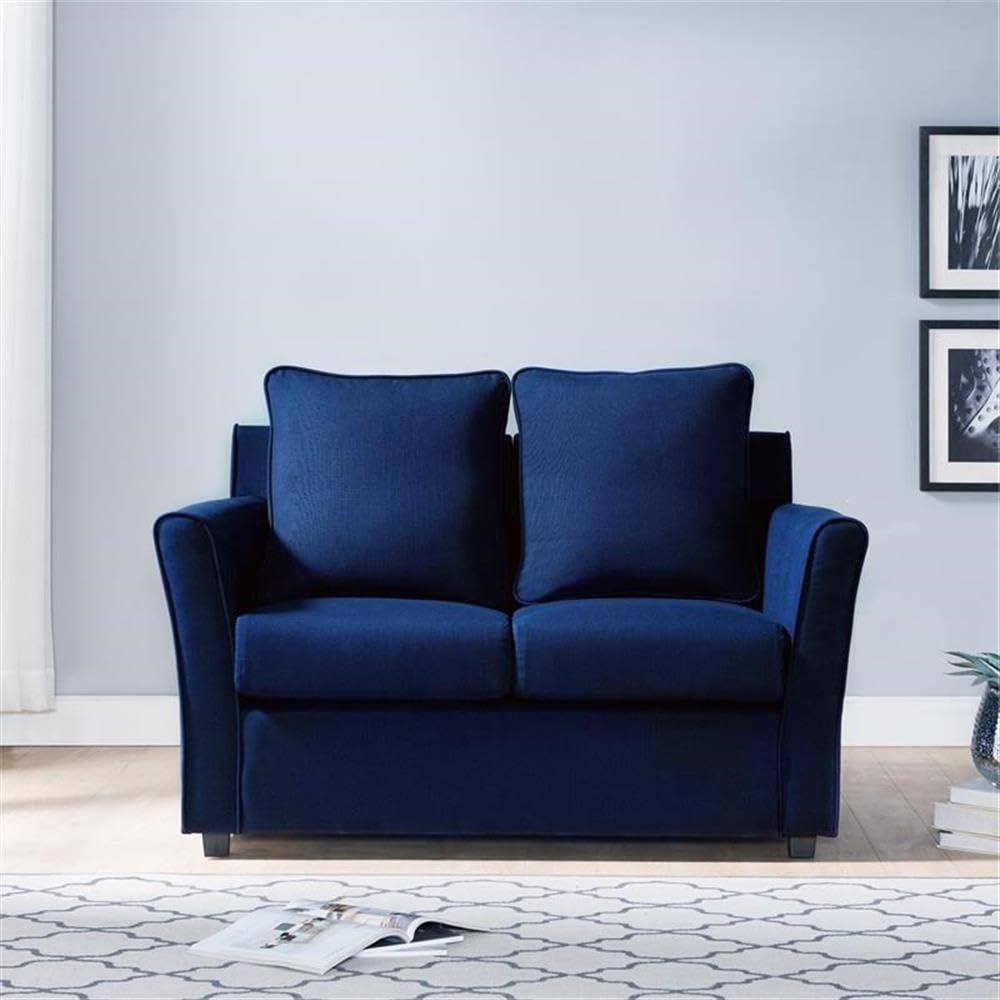 Furniture of America Lillard Fabric Upholstered Loveseat in Royal Blue - Modern Sofa for Living Room, Small Space & Apartment Decor