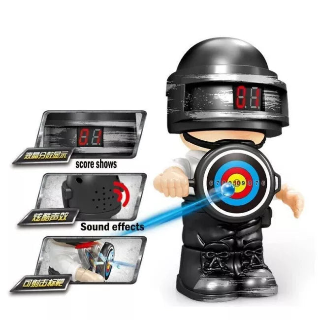 PUBG Plush Doll Electric Shooting Target - Interactive Gaming Toy for FPS Training & Fun - Perfect for Video Game Fans, Airsoft, and Nerf Gun Practice