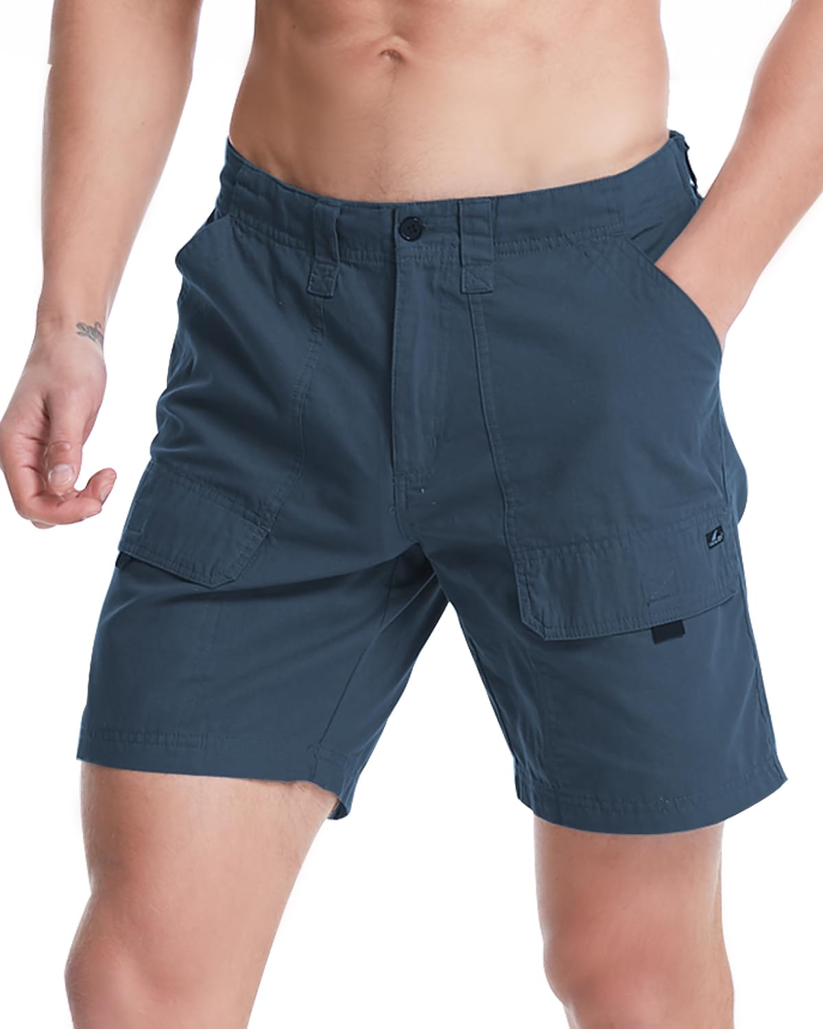 VAYAGER Men's Lightweight Cotton Cargo Shorts with Multiple Pockets - Comfortable Outdoor Hiking, Camping, and Travel Shorts for Active Lifestyles