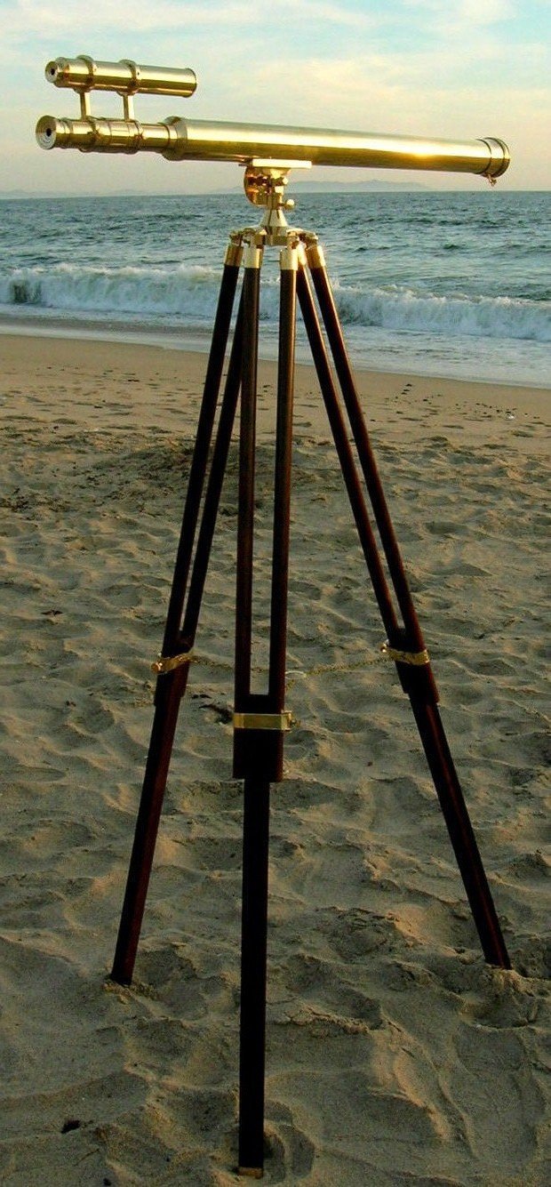 Premium Brass Double Barrel Griffith Astro Telescope with Adjustable Tripod Stand - Free Chrome Spike Included | Perfect for Stargazing, Astronomy & Outdoor Exploration