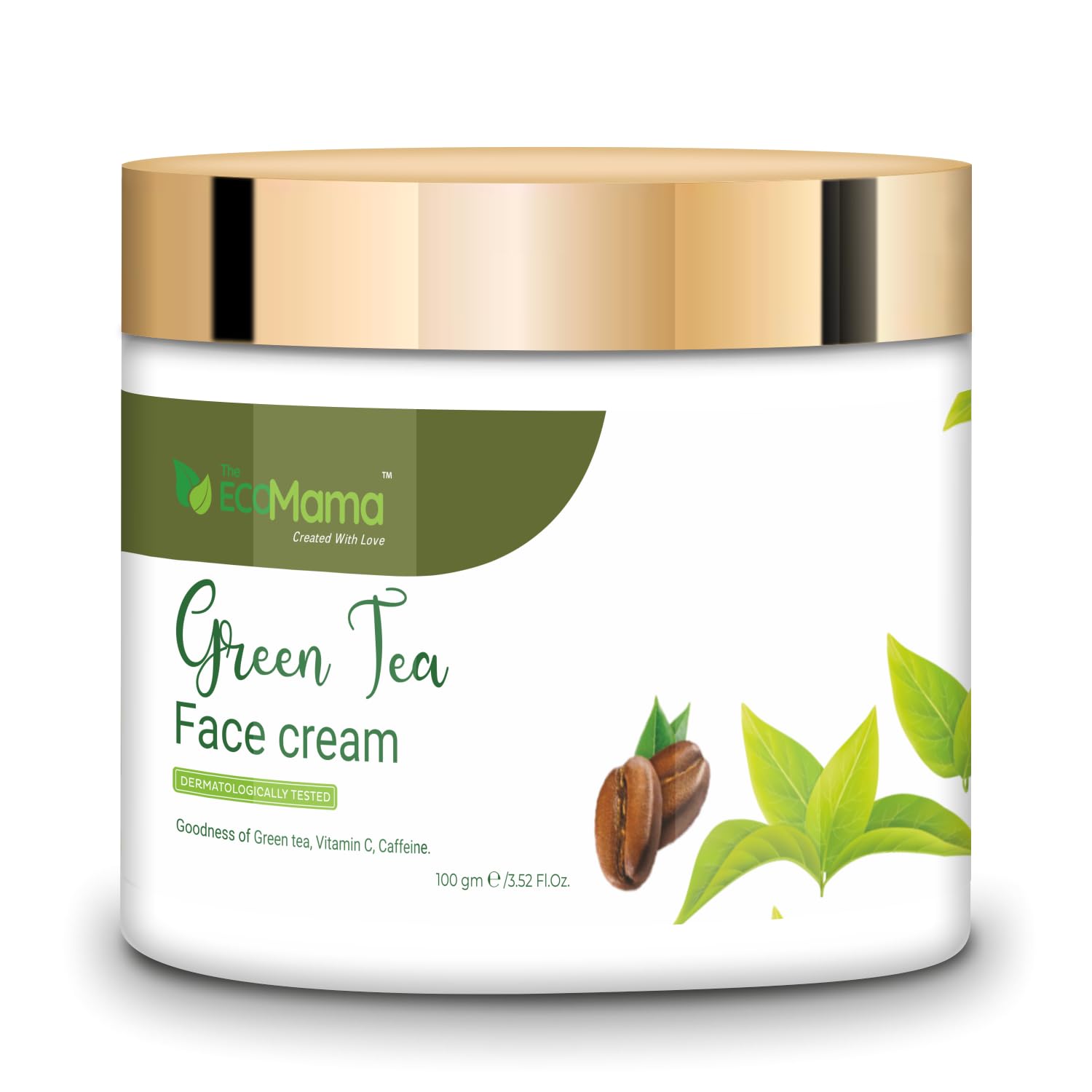 Eco Mama Green Tea Face Cream - Anti-Aging Day Cream for Wrinkles & Dark Spots | 100g Organic Skincare | Perfect for Daily Hydration & Brightening