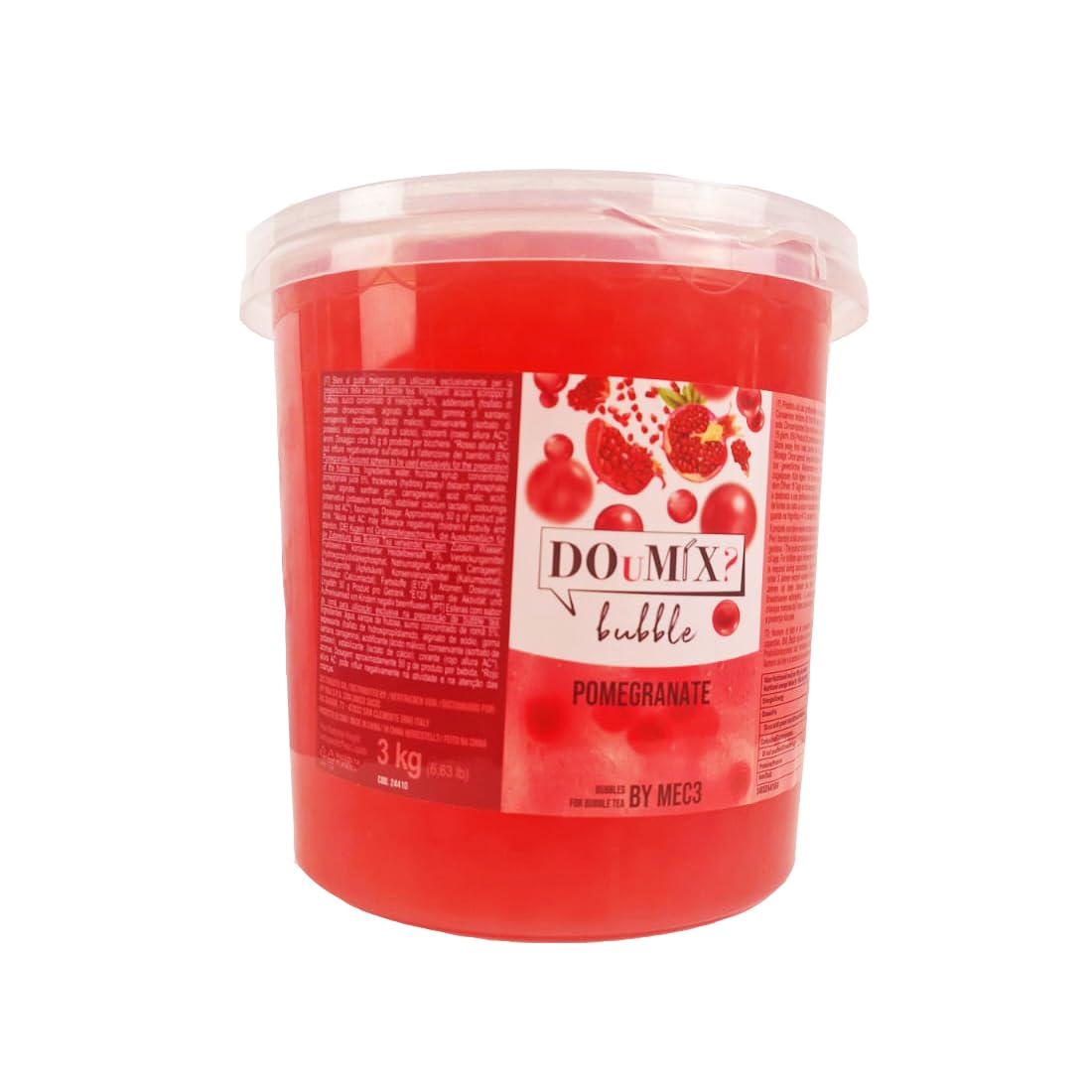 Premium Mec3 Pomegranate Bubble Tea Pearls, 3kg Bulk Fruit Juice Balls for Boba Drinks, Desserts & Toppings – Perfect for Bubble Tea Shops, Cafes & Home Brewing