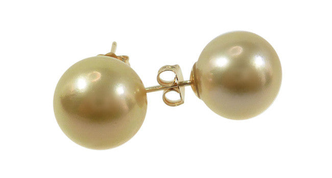 Luxury 14K Gold South Sea Pearl Earrings for Women - Elegant White Pearl Studs, Perfect for Weddings, Parties & Formal Events