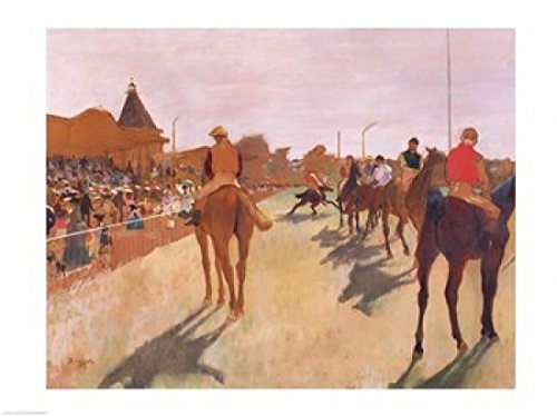 Edgar Degas The Parade or Race Horses in Front of the Stands Art Print - 24x18 Inch Wall Decor for Home, Office & Gallery | Famous Horse Racing Painting Reproduction
