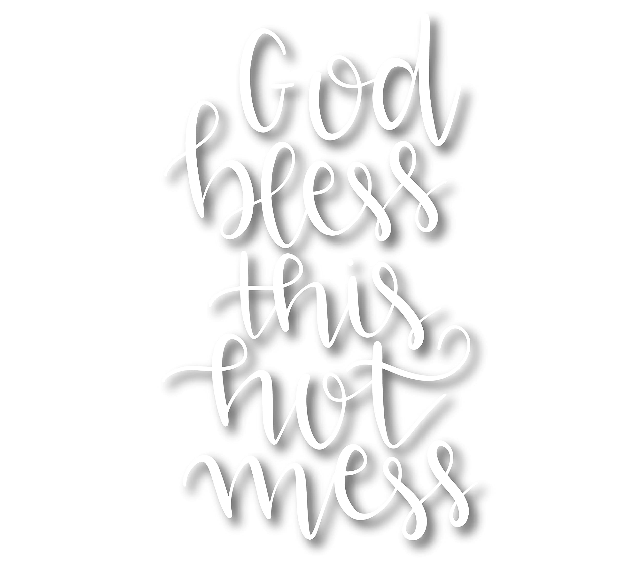 Funny Car & Laptop Stickers - God Bless This Hot Mess Vinyl Decal | Waterproof Quote Stickers for Vehicles, Laptops, Tumblers & More | Perfect for Gifts, Office Humor & Personalizing Your Belongings
