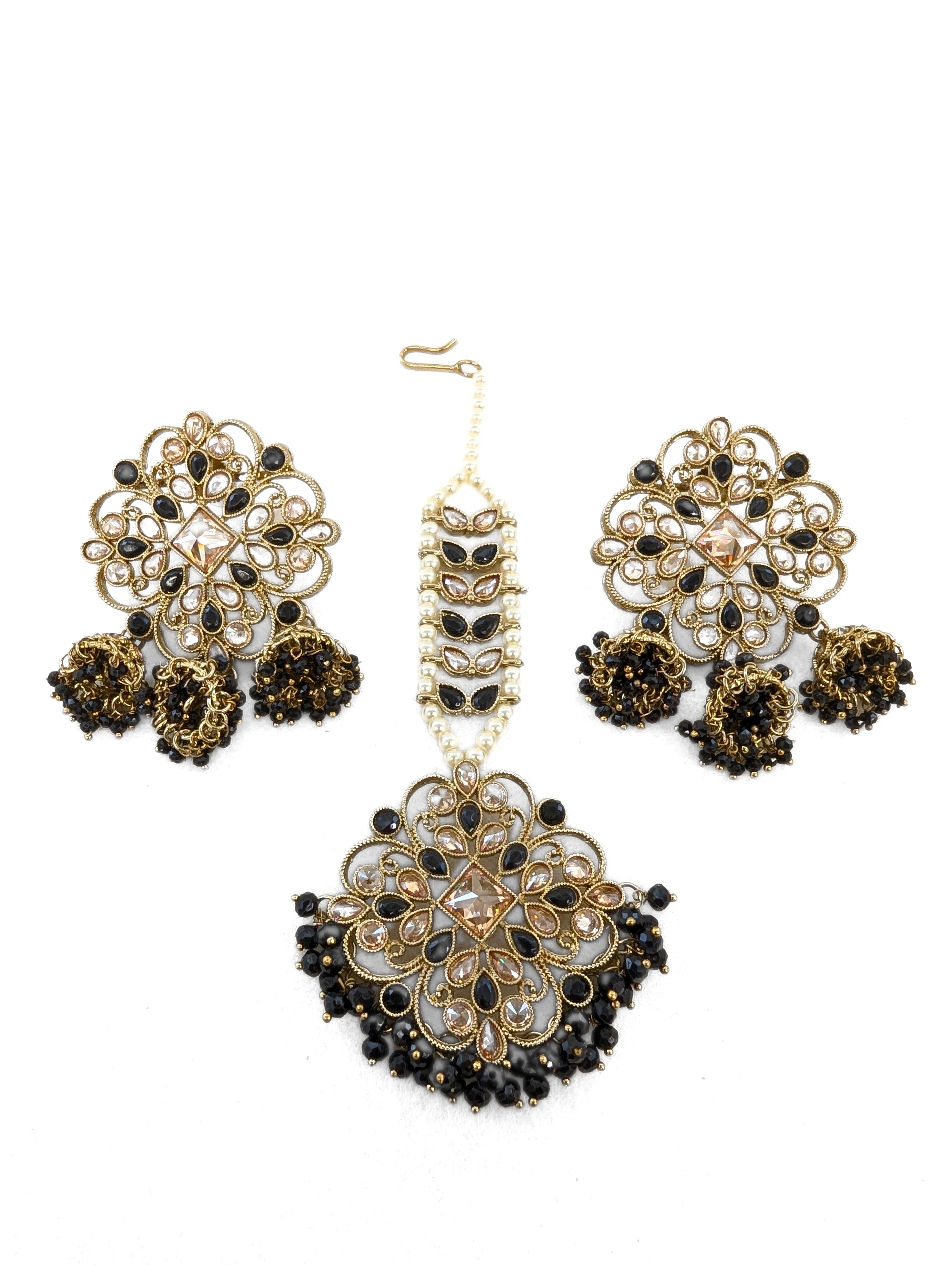 Rupa Earrings with Tikka - Stylish Indian Jewelry for Women | Perfect for Weddings, Parties & Festive Occasions