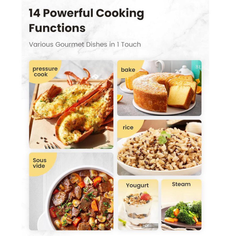 COMFEE CPC60D7ABB 9-in-1 Multi-Function Electric Pressure Cooker with 6-Quart Capacity - Blemished Packaging (Full Warranty Included) - Perfect for Fast Cooking, Meal Prep & Family Dinners