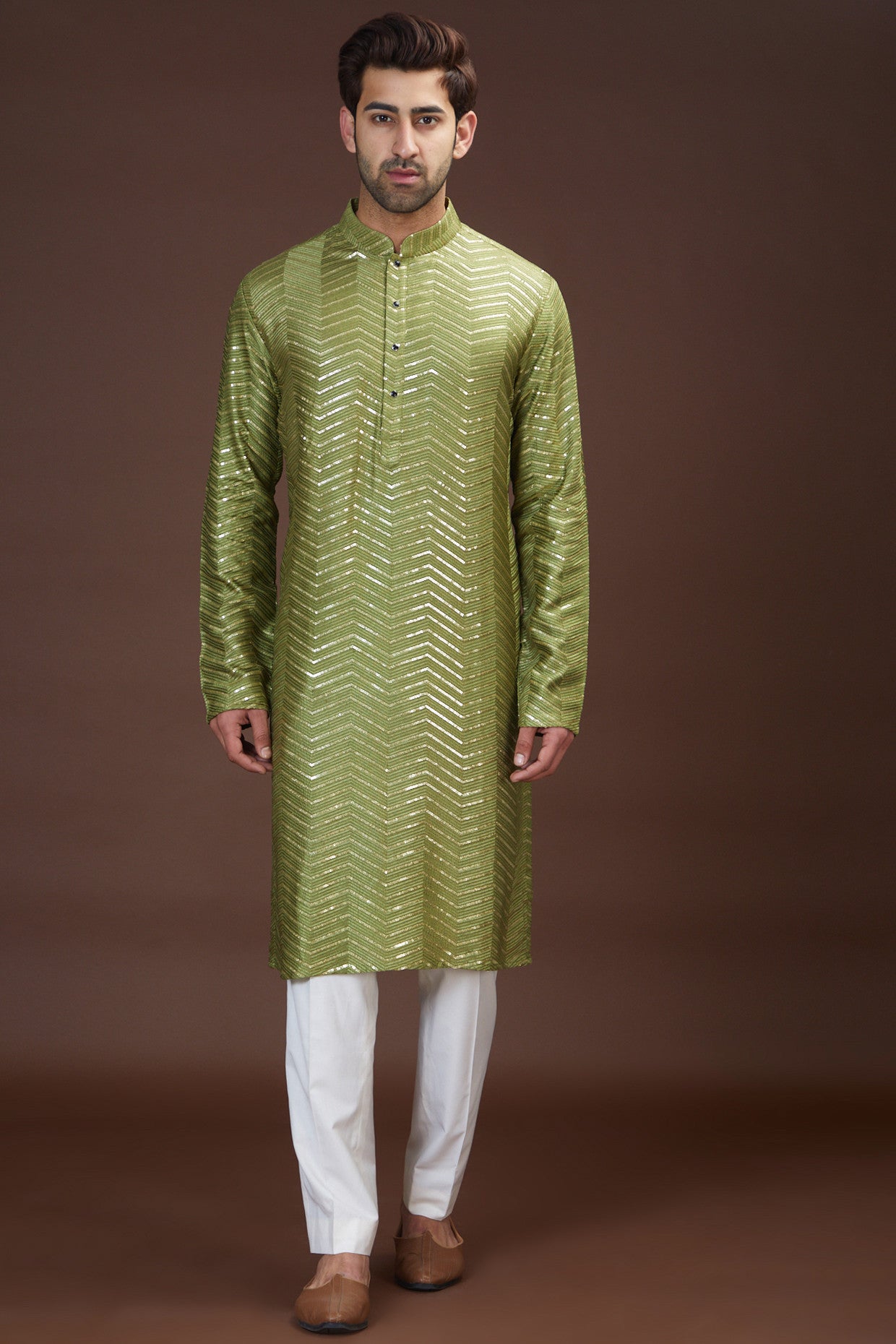 Mehndi Green Embroidered Kurta for Women - Traditional Indian Tunic Top for Festivals & Weddings - Perfect for Diwali, Eid & Cultural Events