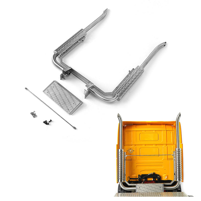 LESU 1/14 Scale RC Truck Metal Exhaust Pipe Replacement Part for R470 R620 Trailer Tractor Truck - Durable Upgrade for Off-Road Vehicle Accessories (Perfect for RC Car Enthusiasts & Outdoor Racing)