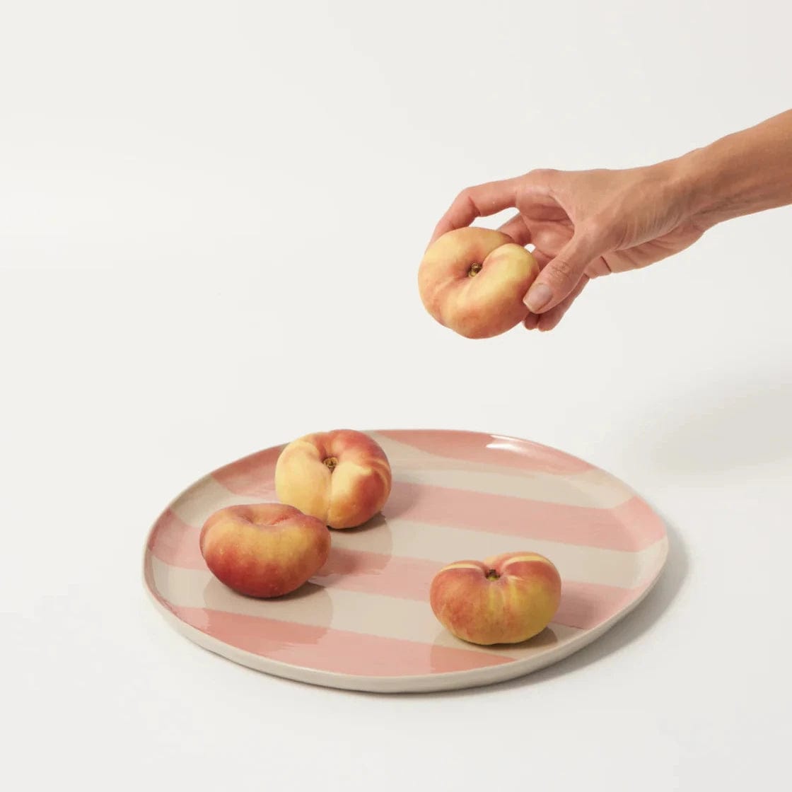 Cabana Stripe Pink Serving Platter - Elegant Party Dish for Outdoor Gatherings, Picnics, and Beach Entertaining