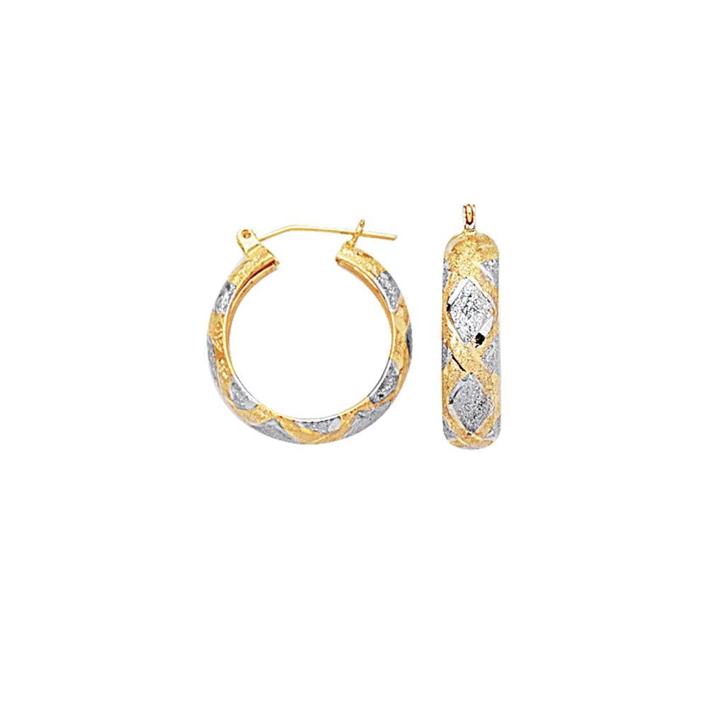 10K Gold Diamond Cut X Hinged Hoop Earrings for Women - Elegant Dangle Hoops for Everyday Wear & Special Occasions